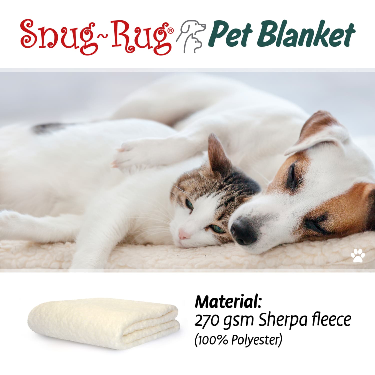 Snug-Rug Pet Blanket Cream