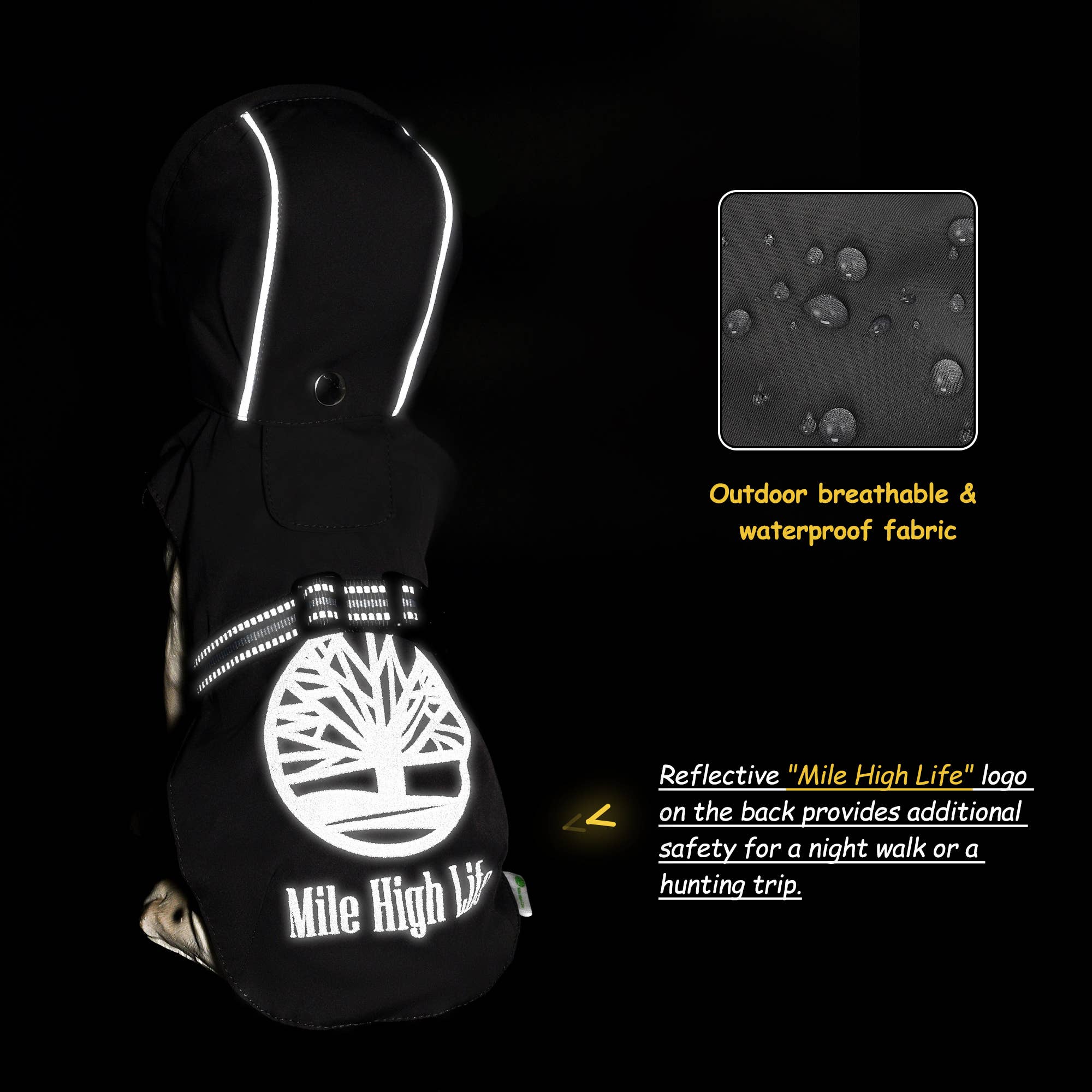 Adjustable Waterproof Dog Raincoat include a Detachable Hat