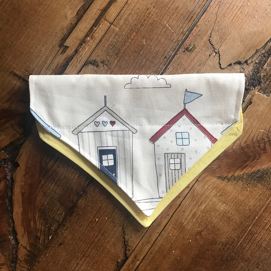 Beach Huts Cotton Dog Bandana