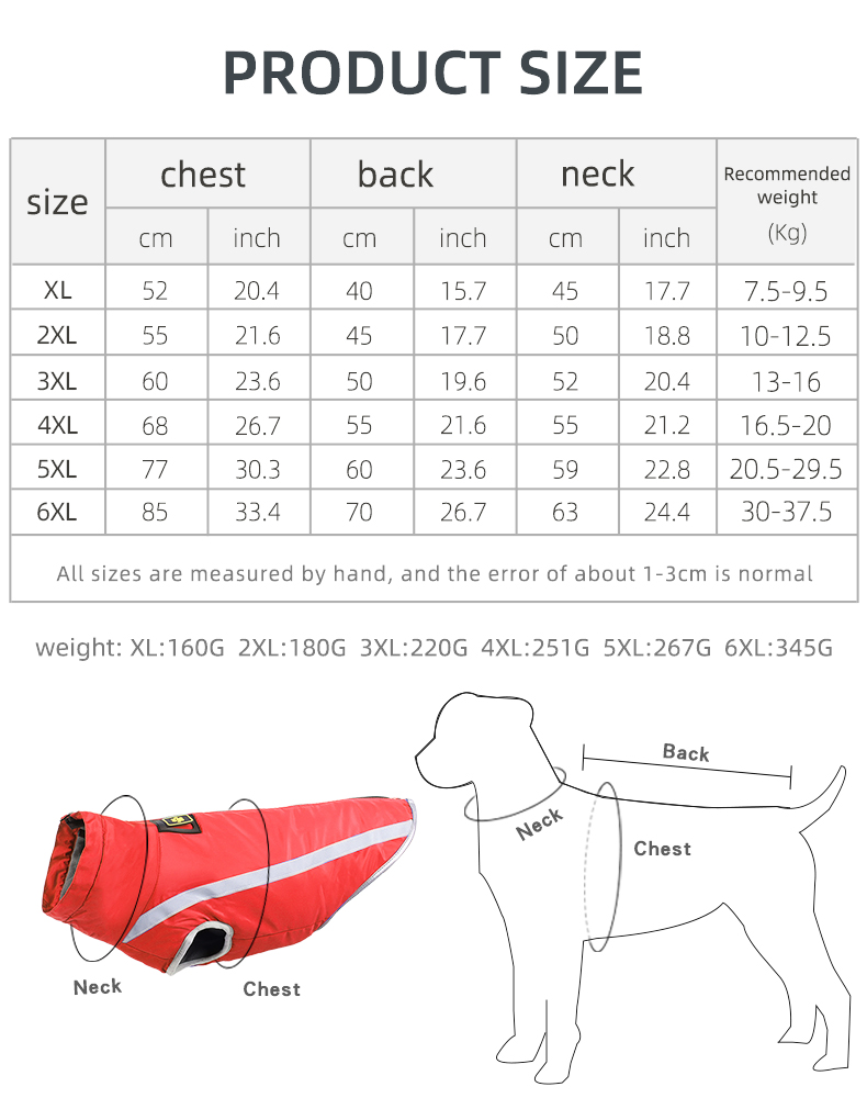 Outdoor Waterproof warm Dog Windbreaker