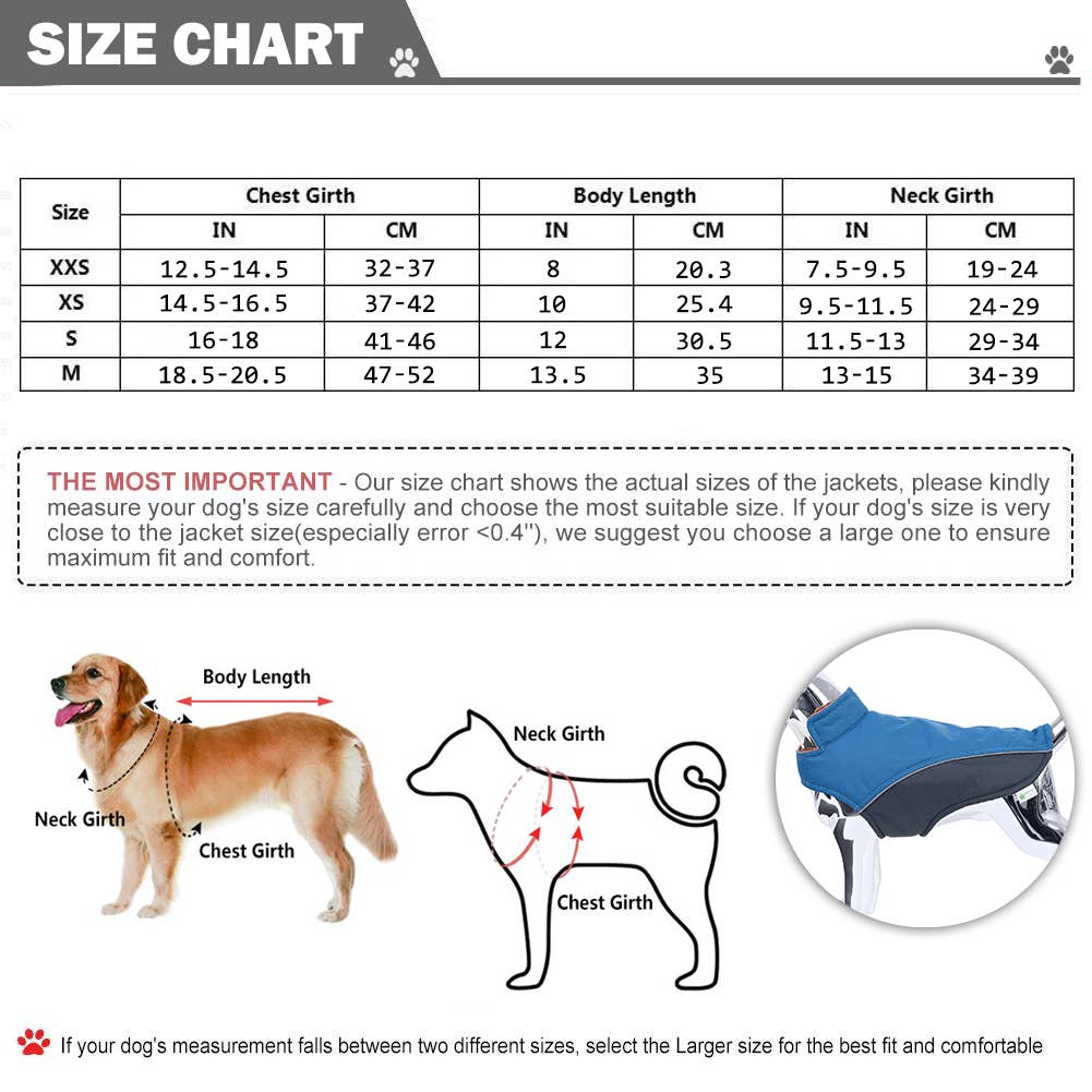 Reflective Waterproof Warm Dog Jacket Easy Closure Step in