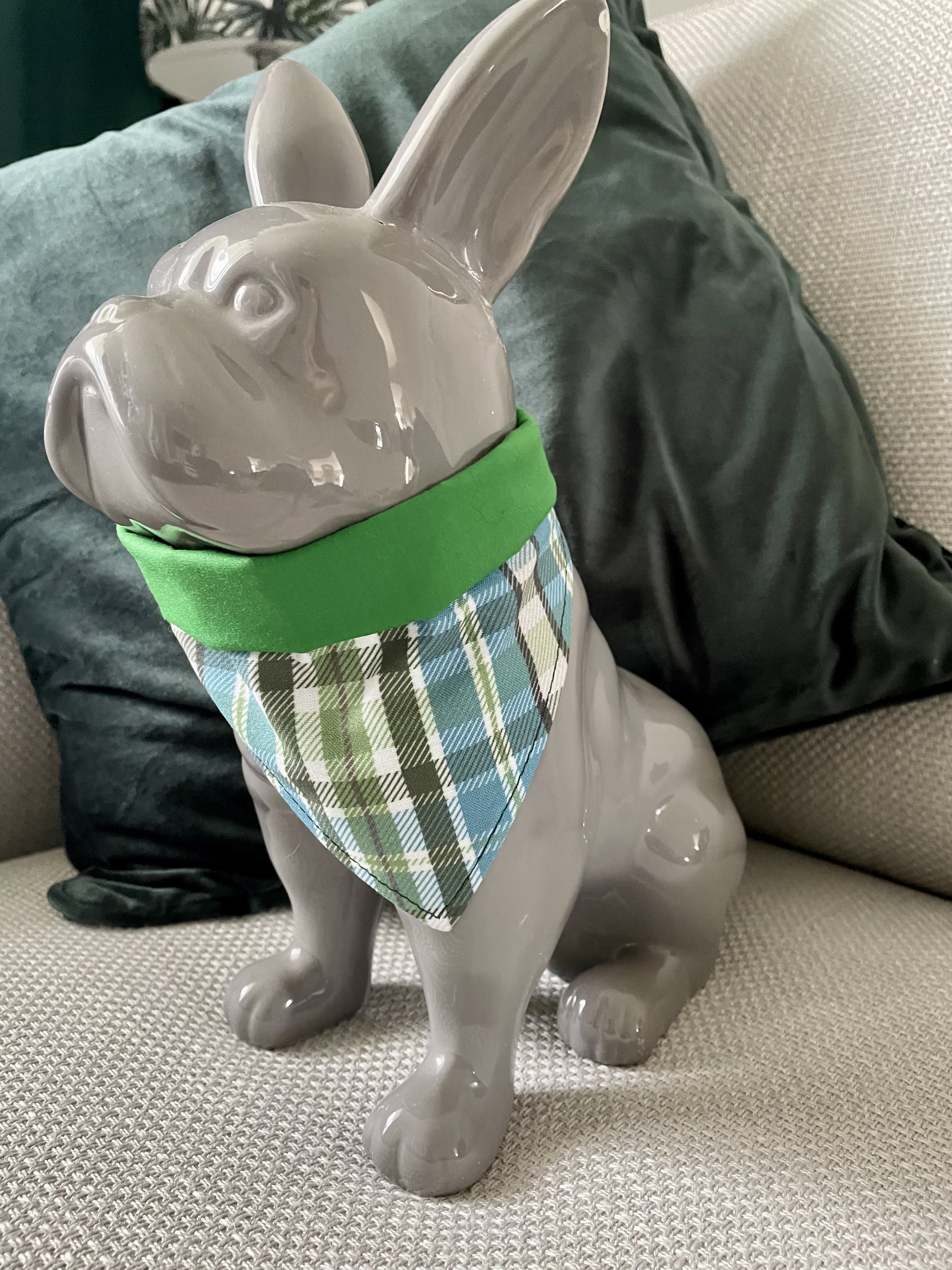 The Bertie Dog Bandana - Autumn Blue Green Plaid Dog Bandana