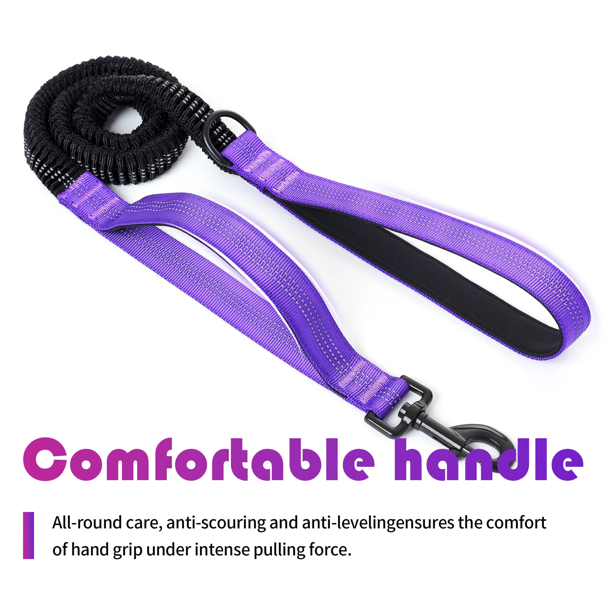 3Feet- 7Feet Dog Bungee Walking Leash w Control Handle
