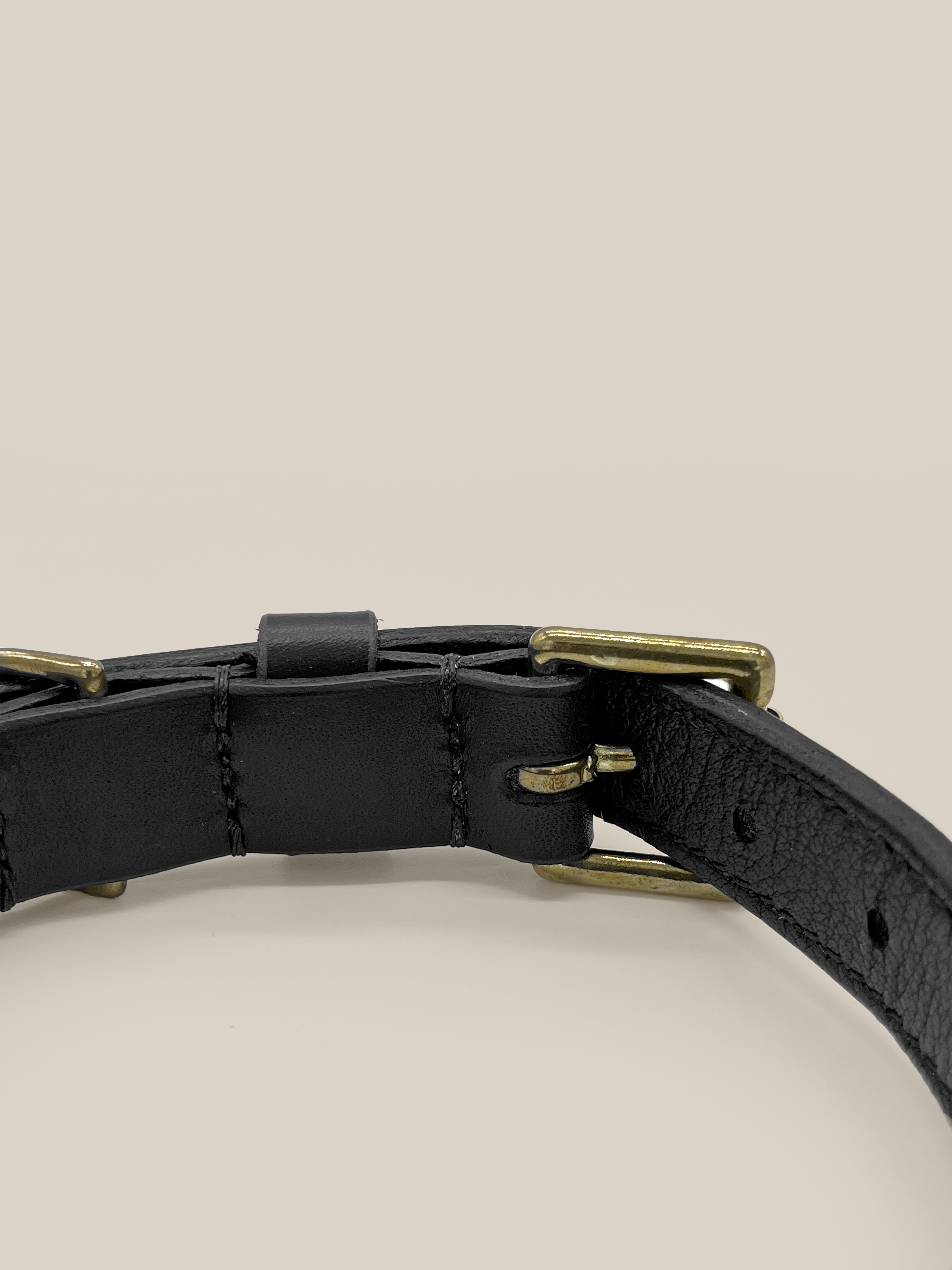 Black Leather 'Artisan 03' Classic Dog Collar