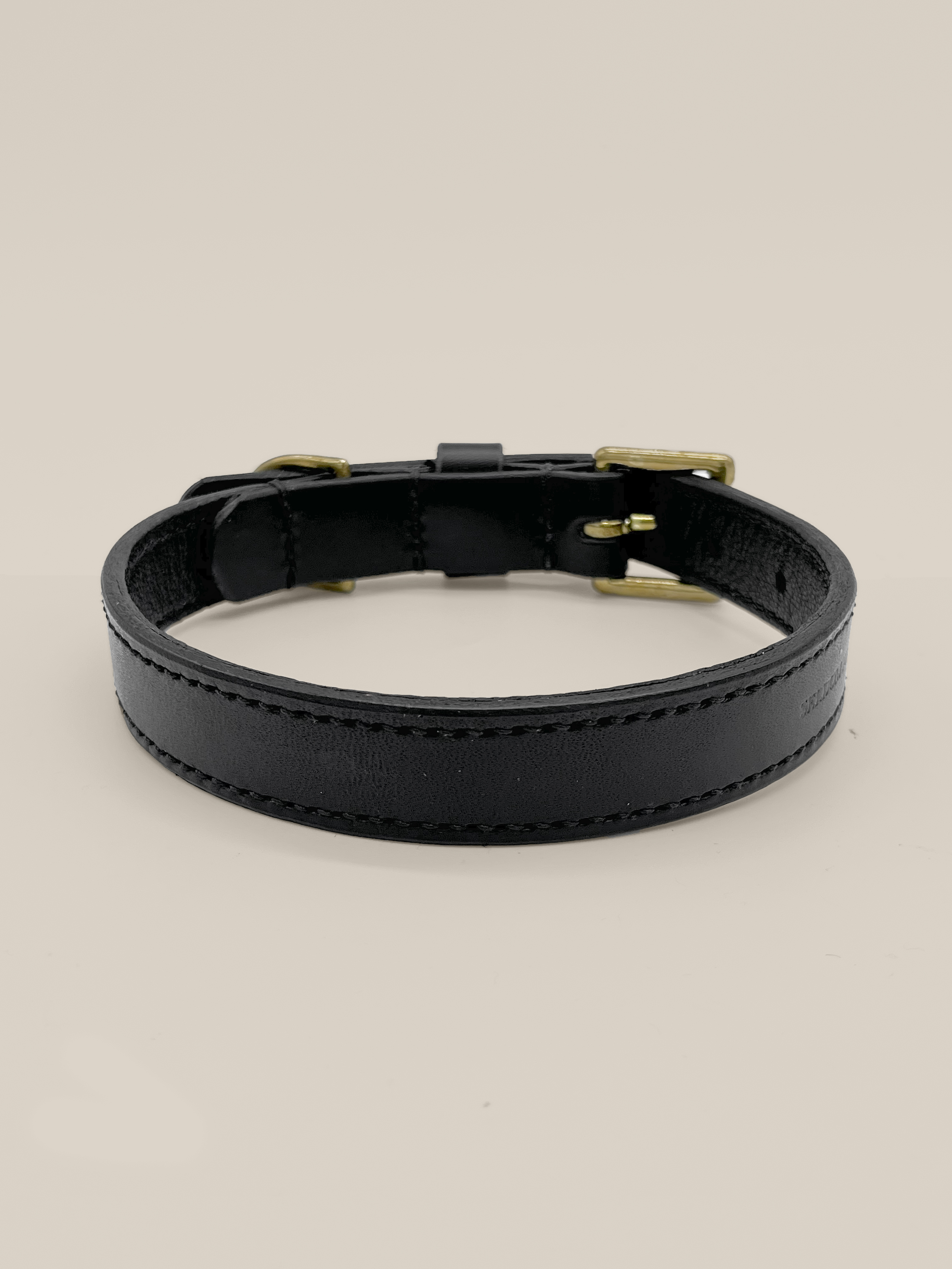 Black Leather 'Artisan 03' Classic Dog Collar