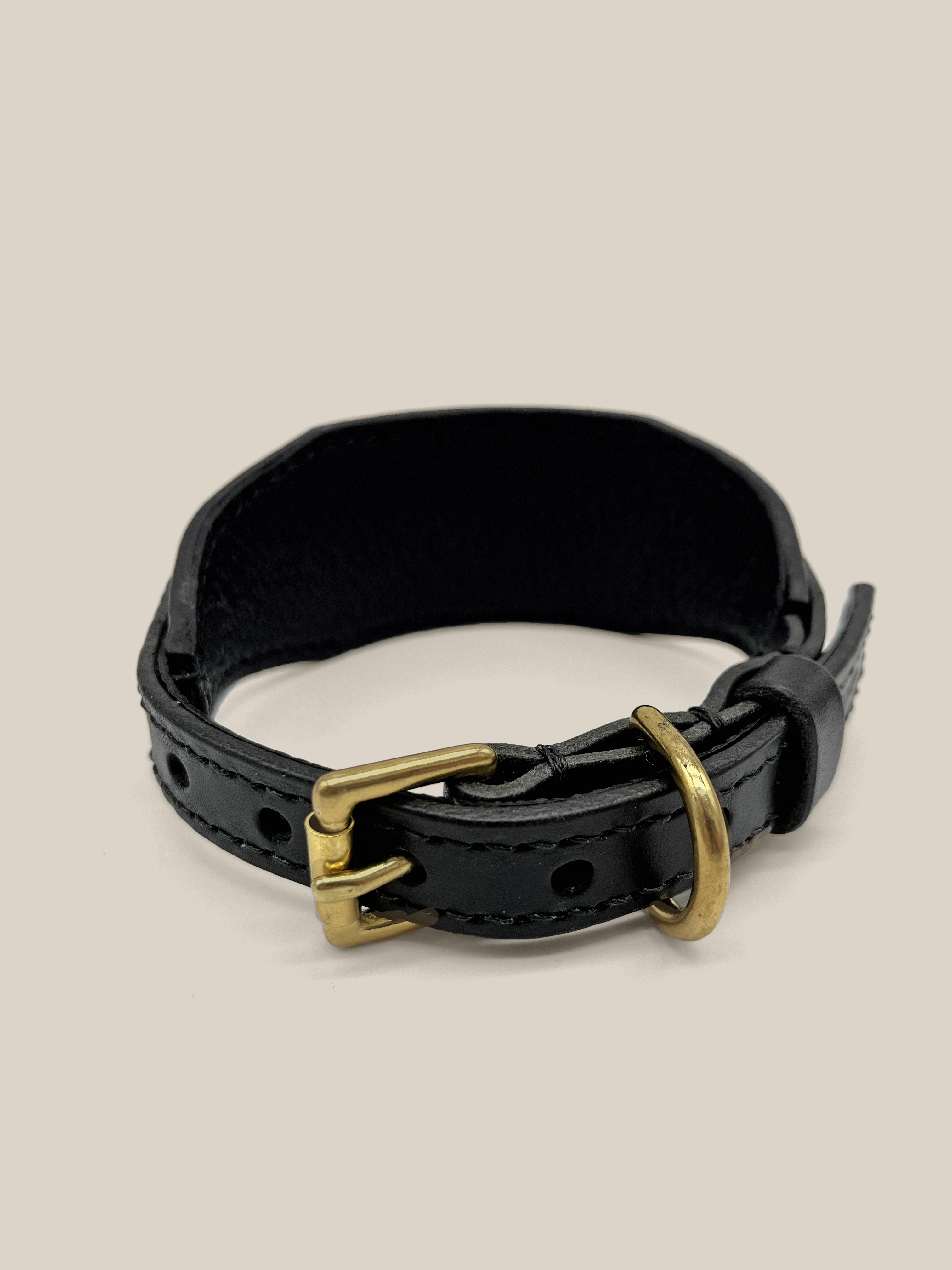 Black Leather 'Artisan 03' Sighthound collar