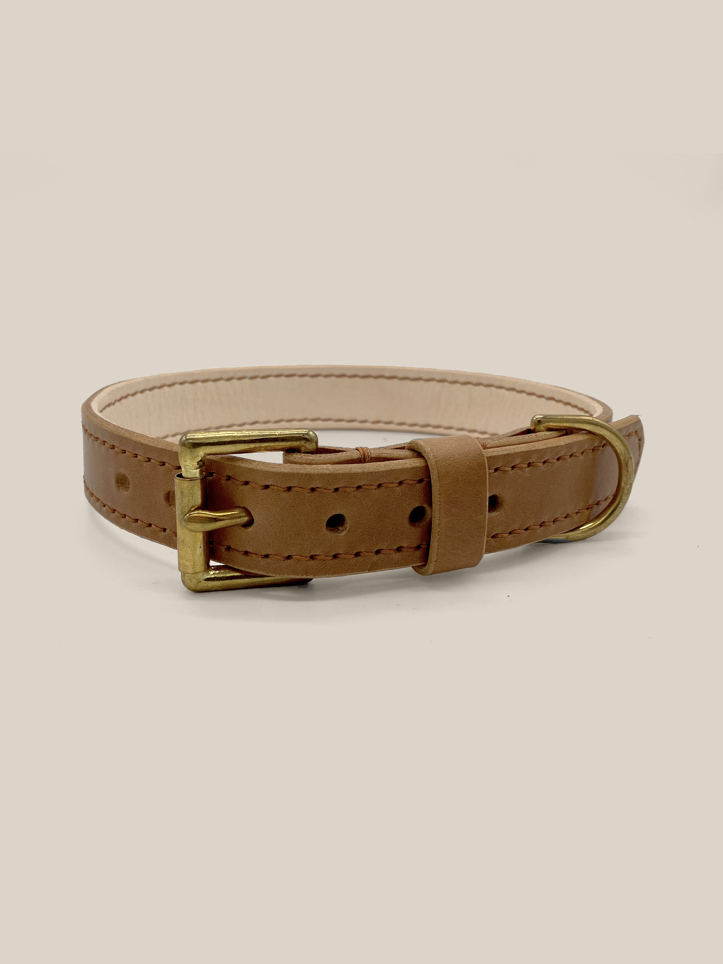 Caramel Leather 'Artisan 03' Classic Dog Collar