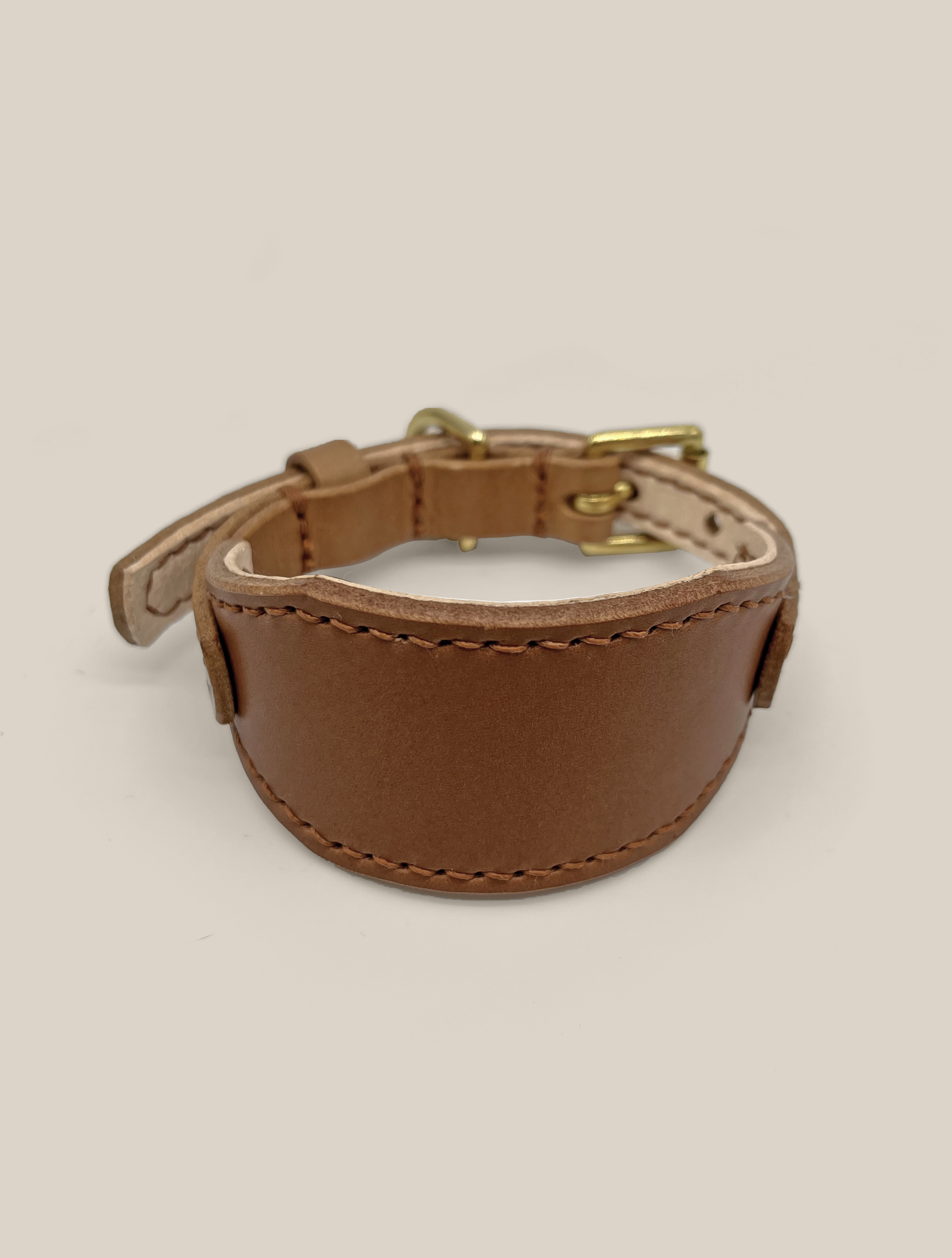 Caramel Leather 'Artisan 03' Sighthound collar
