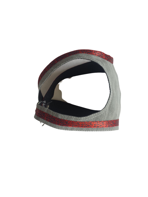Grey and Red Denim Harness