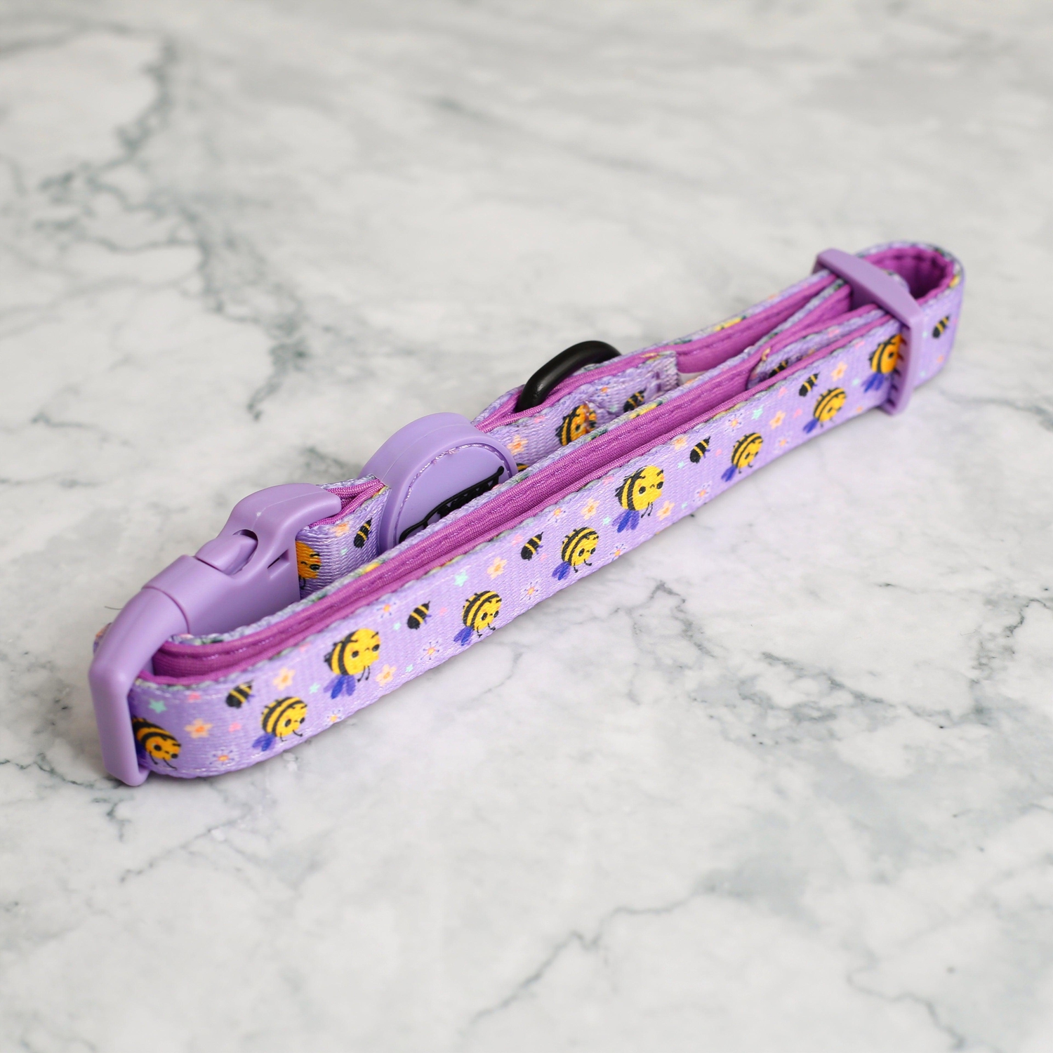 Lightweight Dog Collar - Don't Worry, Bee Happy