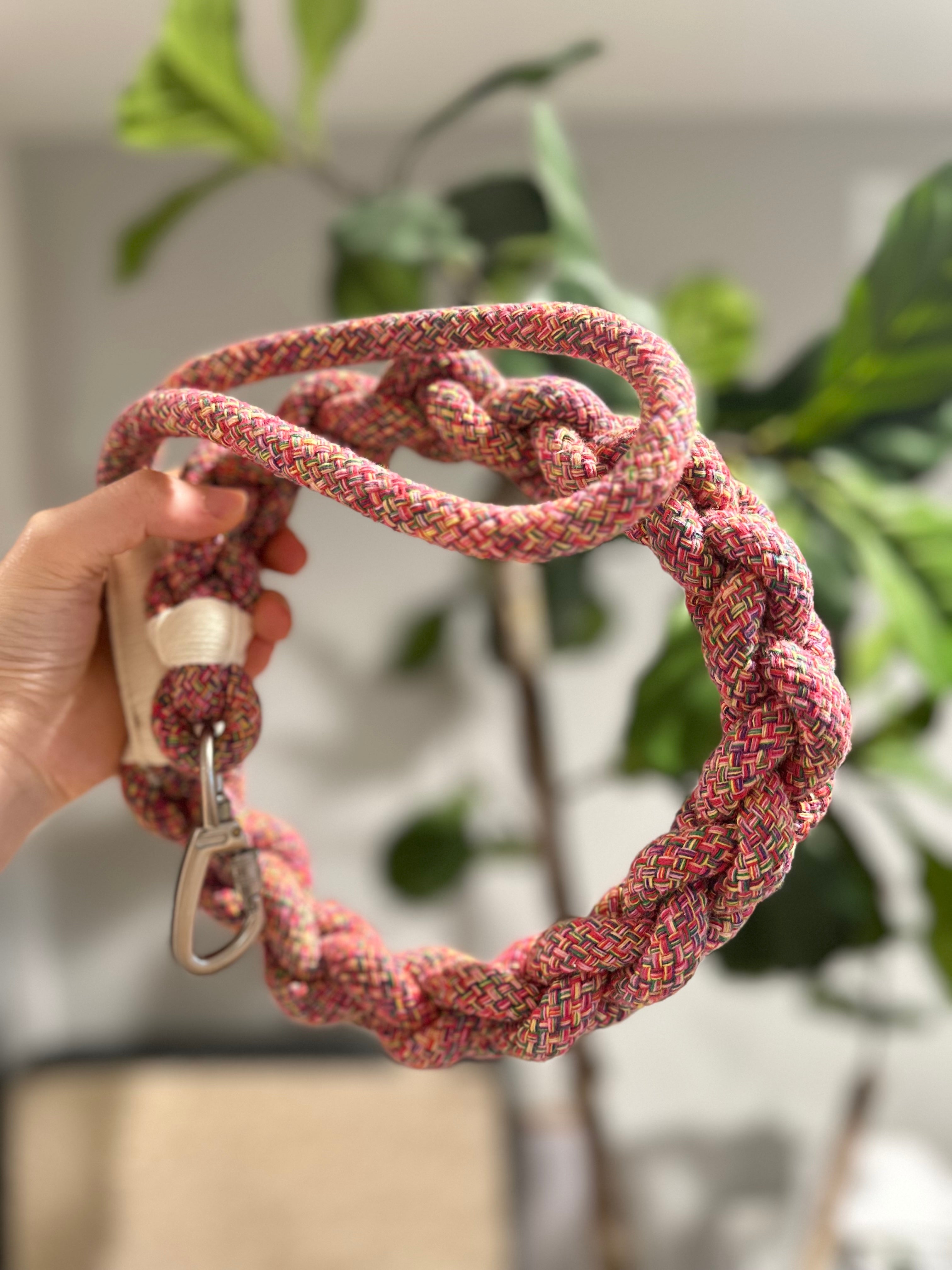 New: Handcrafted Rose Ember Dog Leash | Sustainable | Stylish