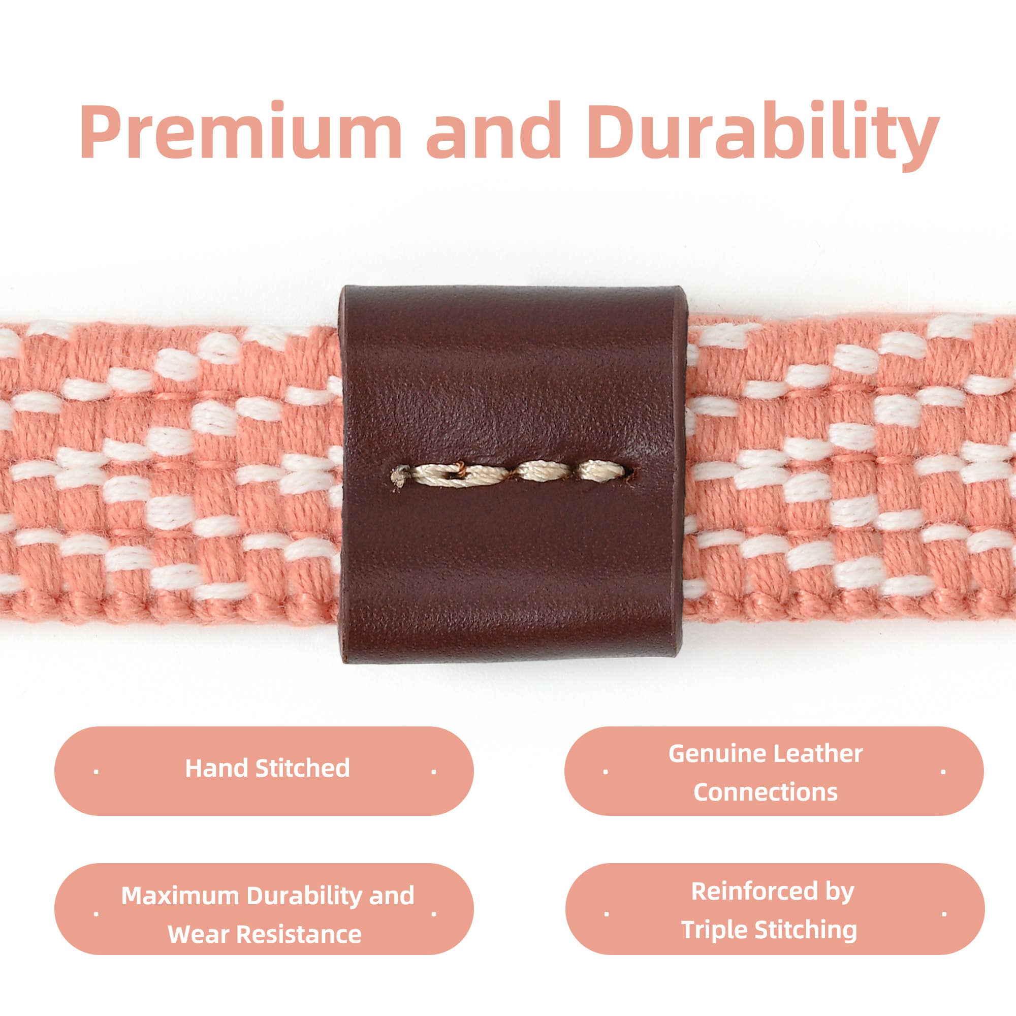 Premium Dog Leash with Metal Clasp and Leather Connection