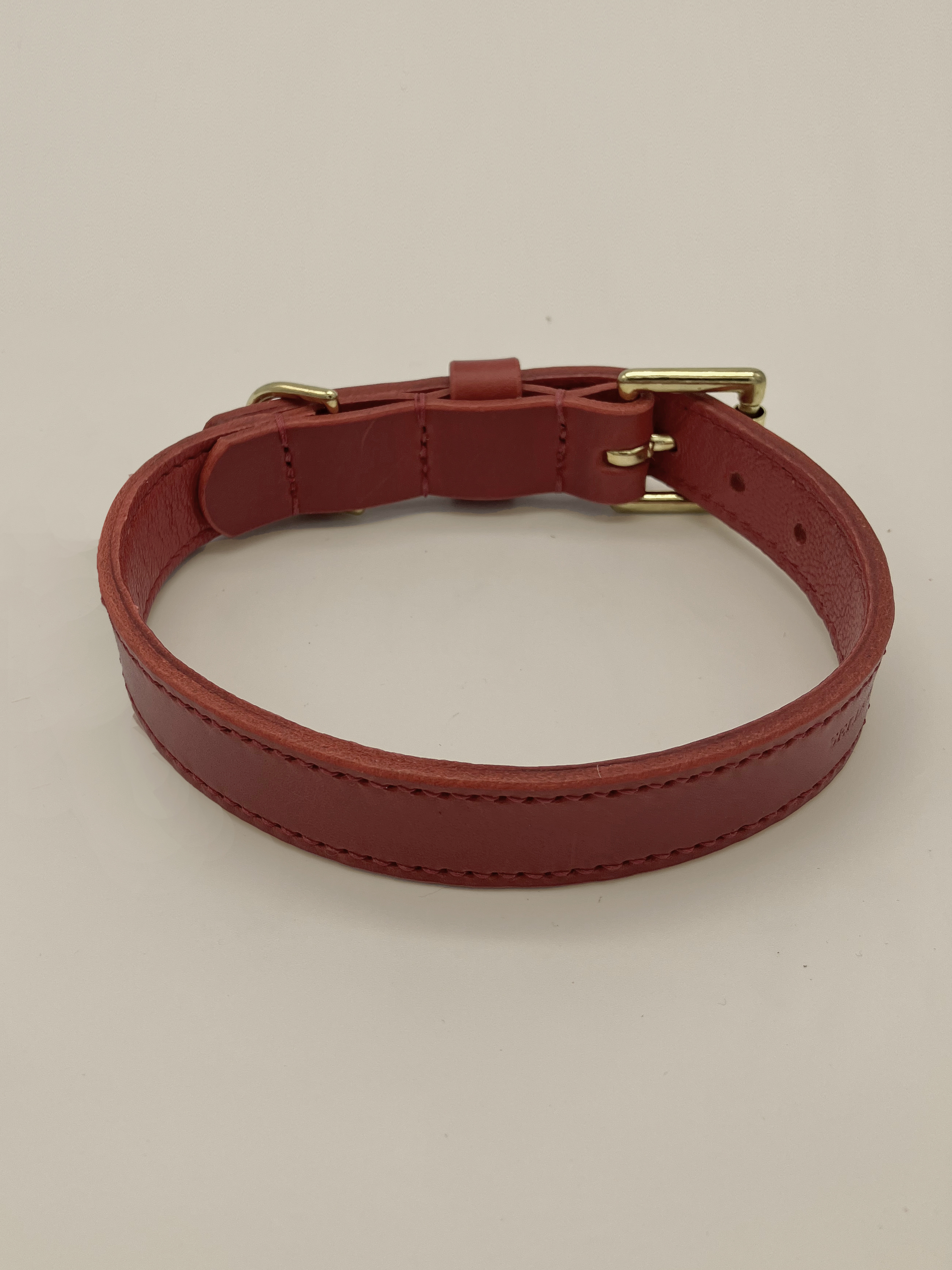 Red Leather 'Artisan 03' Classic Dog Collar