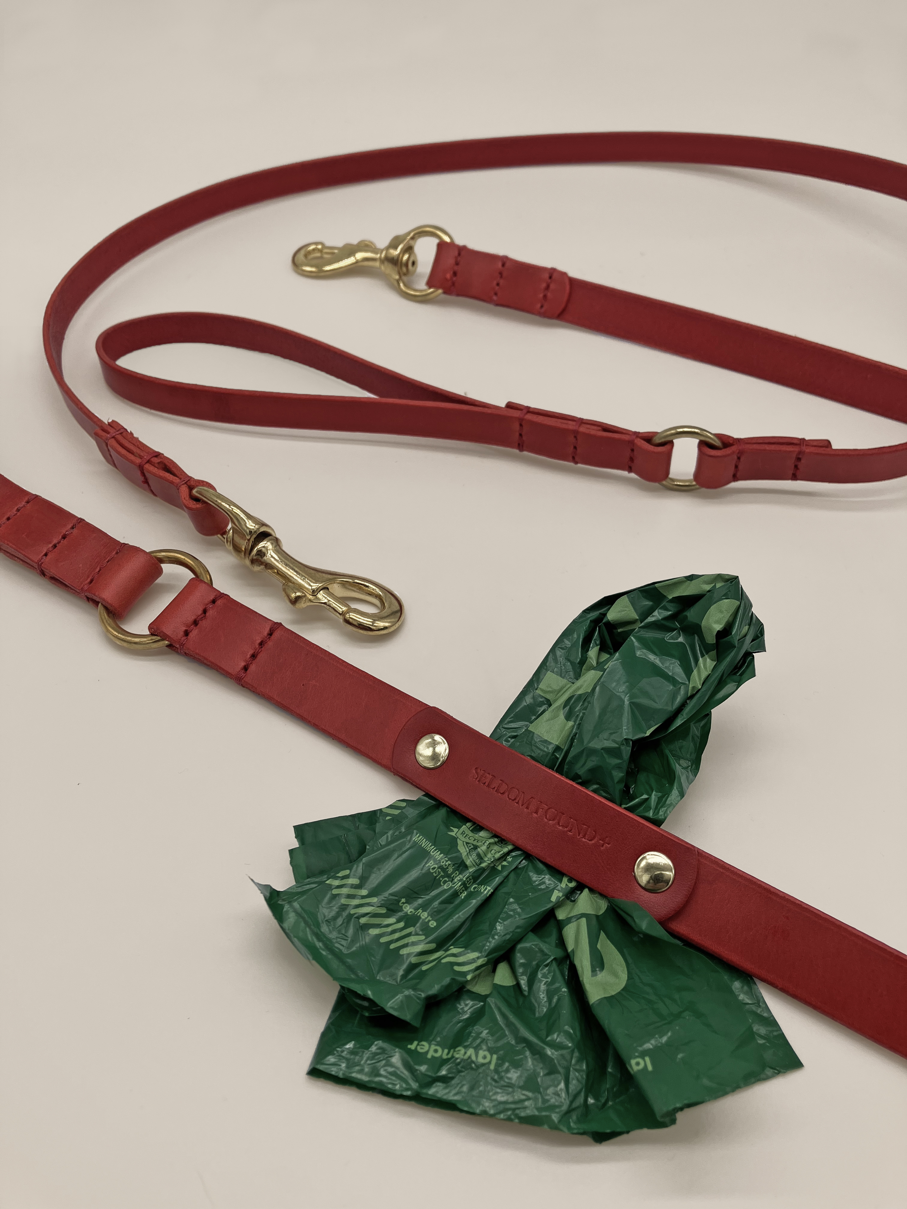 Red Leather 'Artisan 03' Dog Lead