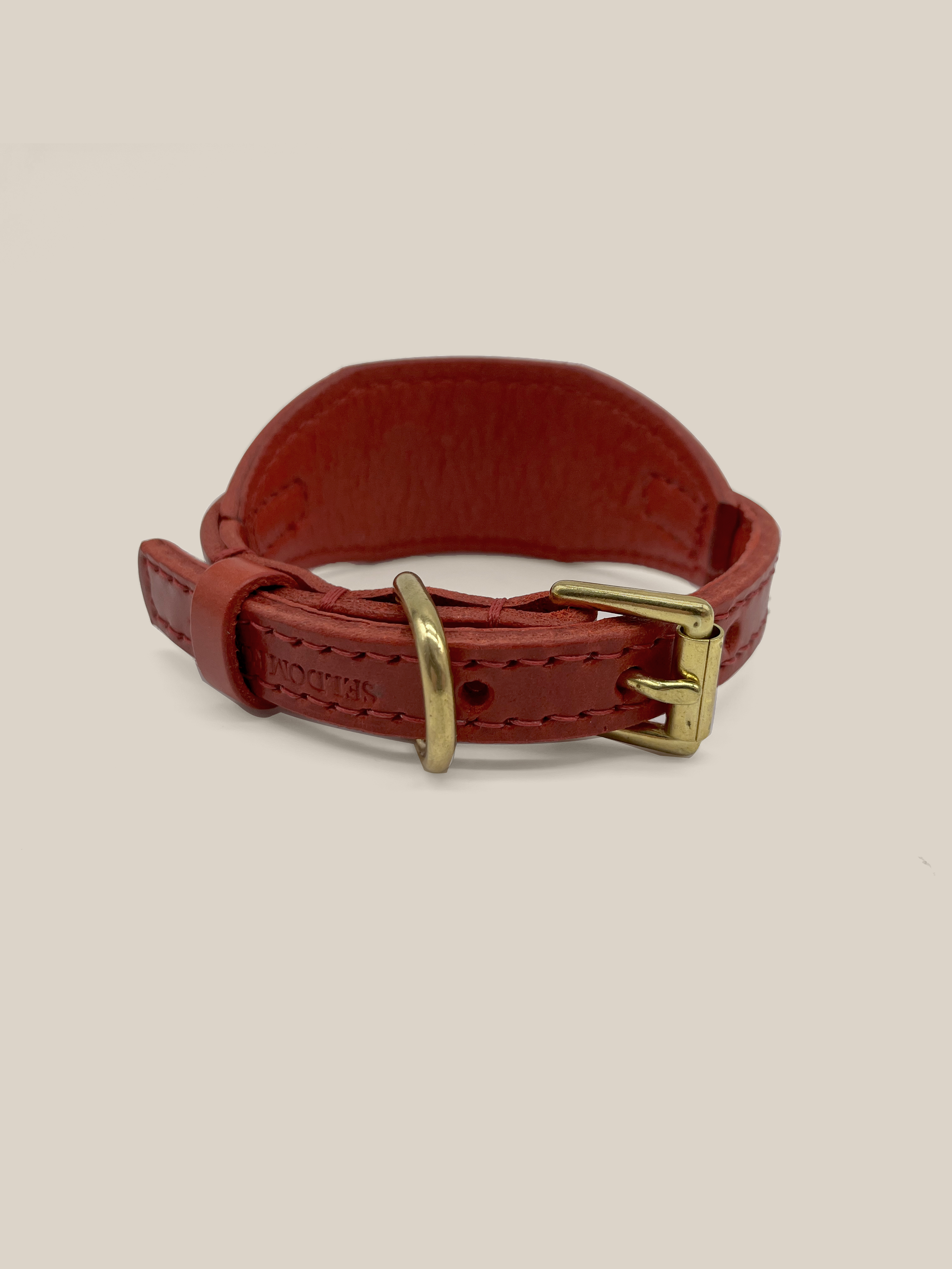 Red Leather 'Artisan 03' Sighthound collar