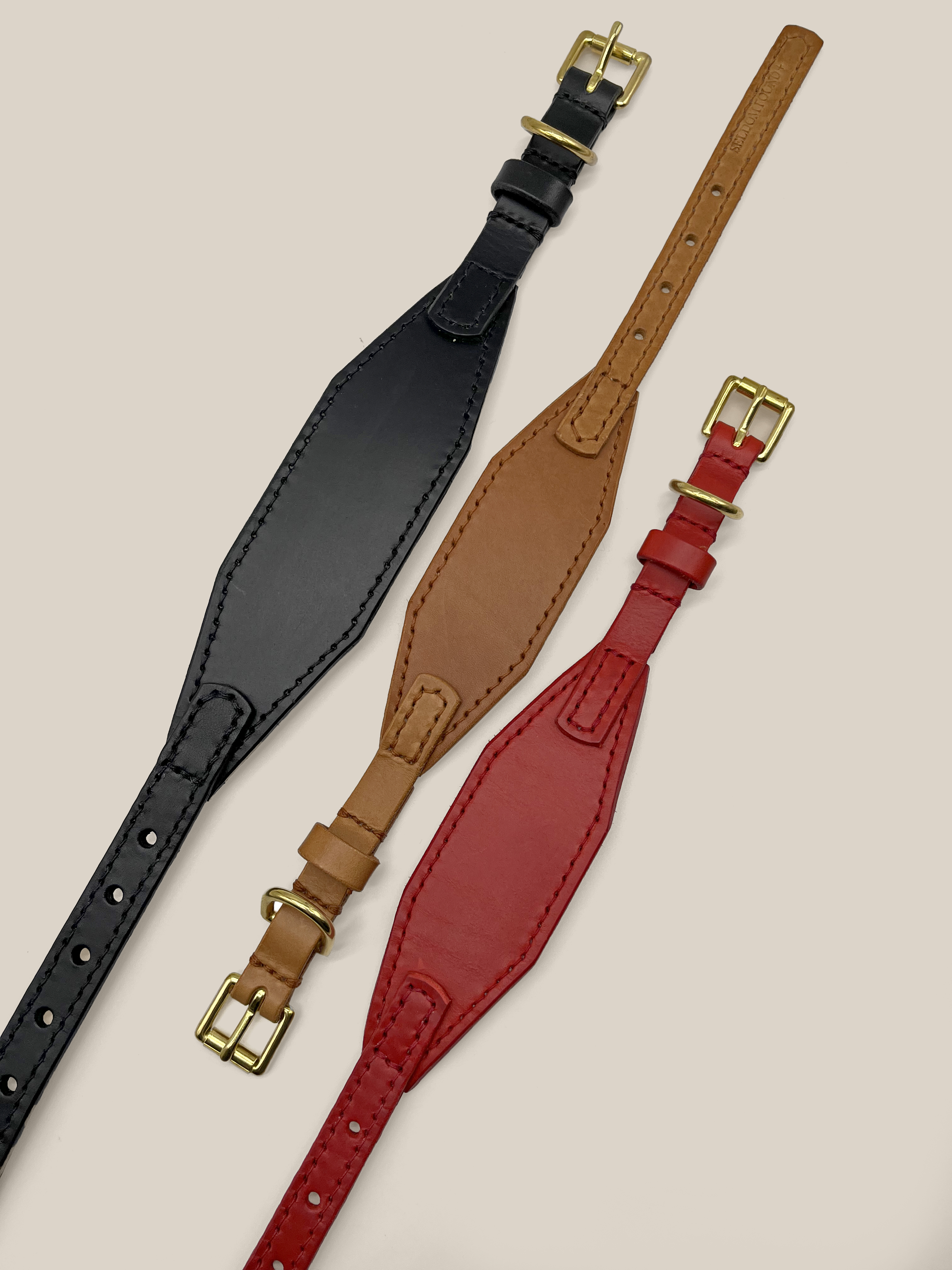 Red Leather 'Artisan 03' Sighthound collar