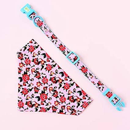 Soft Poly Cotton Fabric Collars for Medium Dogs with Bandana
