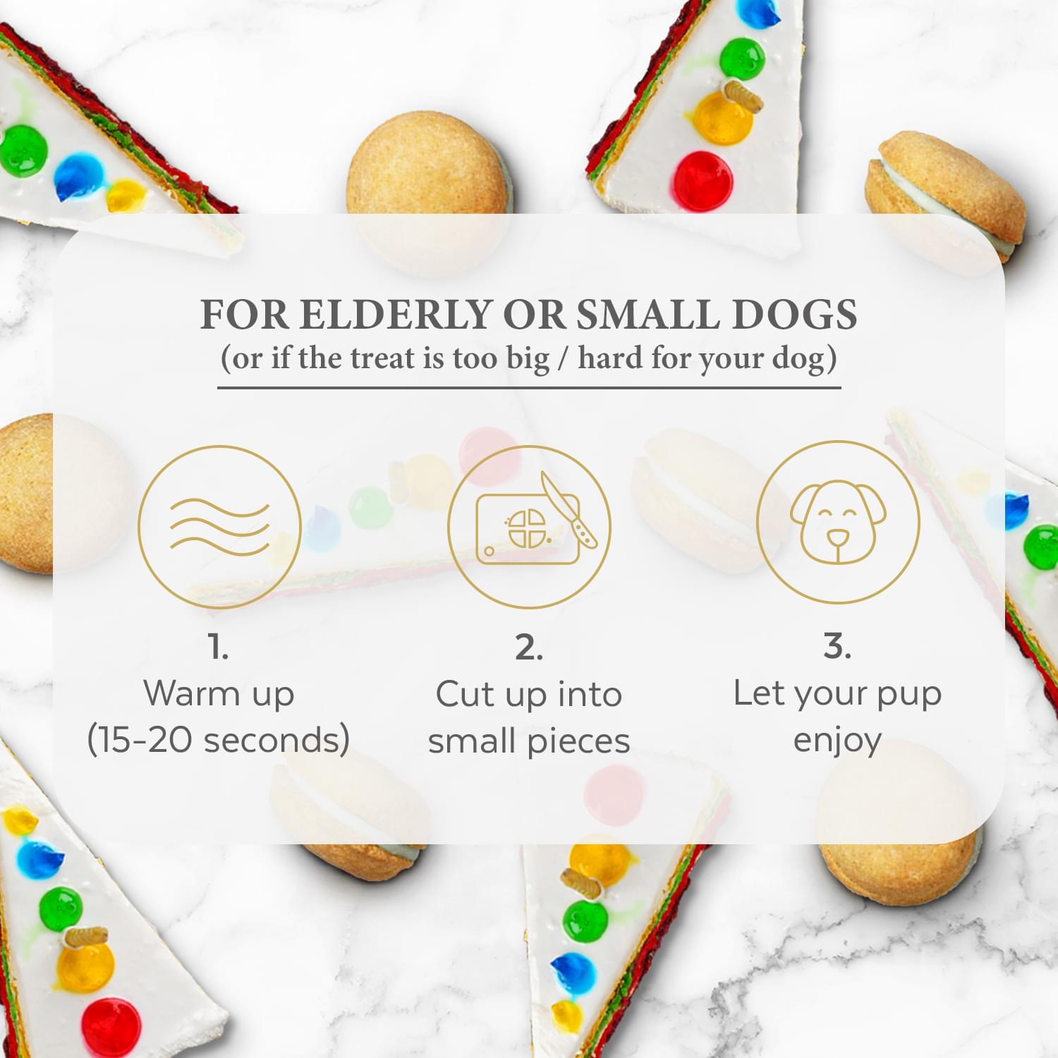 Birthday Cake Dog Macarons - 3 Count