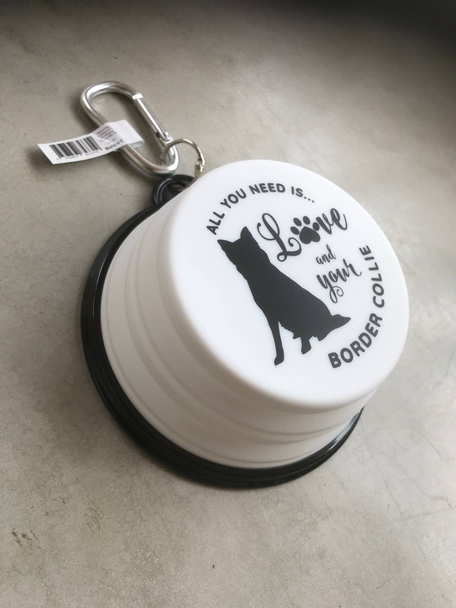 Border Collie Travel Pet Bowl