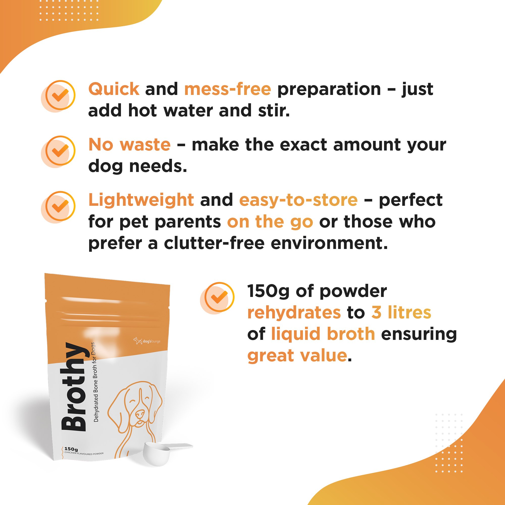 BROTHY – Dehydrated Chicken Bone Broth for Dogs