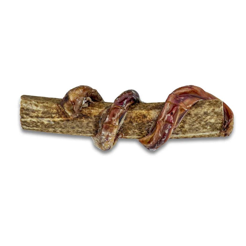 Bully Stick Wrapped Split Elk Antler Chews