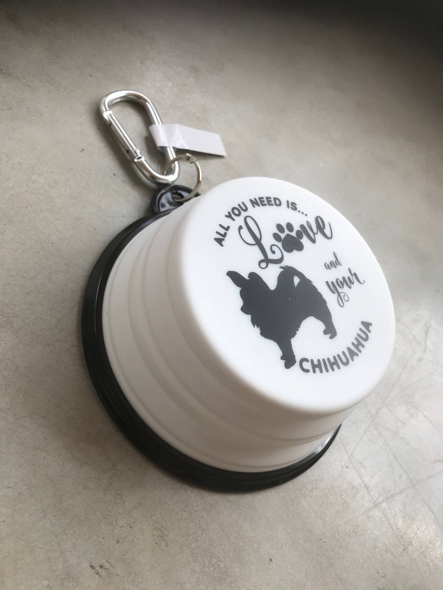 Chihuahua Long Hair Travel Pet Bowl