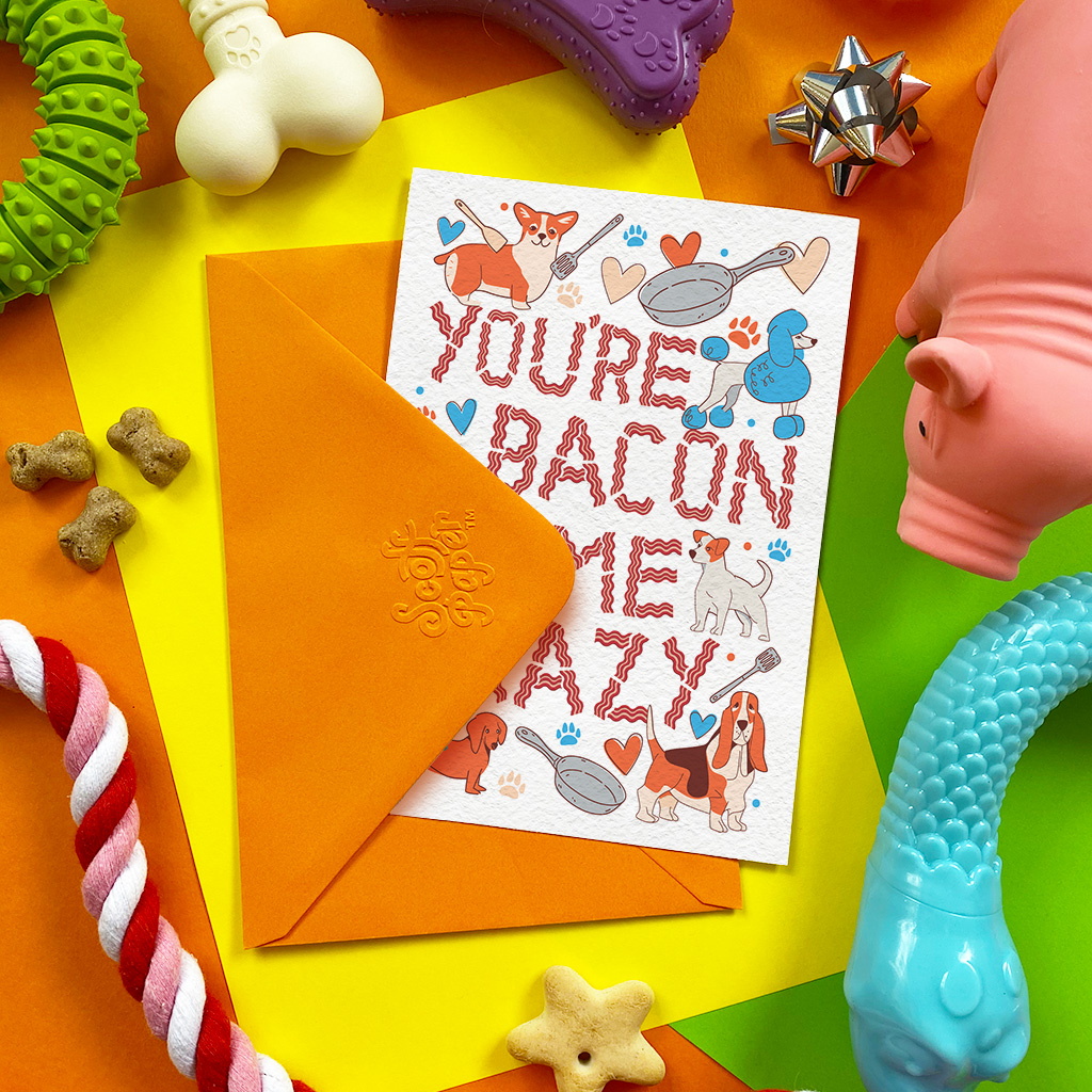 Edible Greeting Card for Dogs - Bacon me crazy - Bacon Flavour