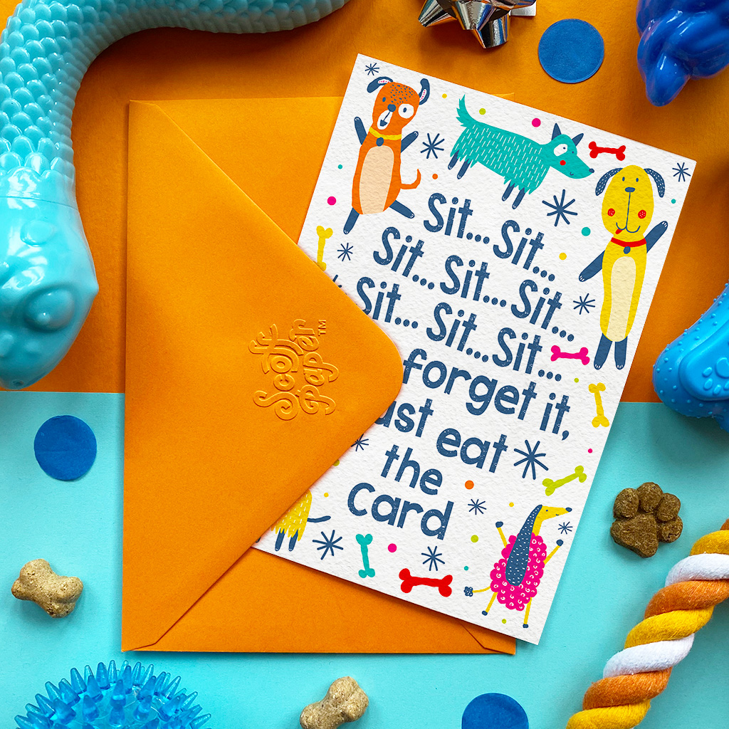 Edible Greeting Card for Dogs - Sit Sit Sit - Chicken flavour