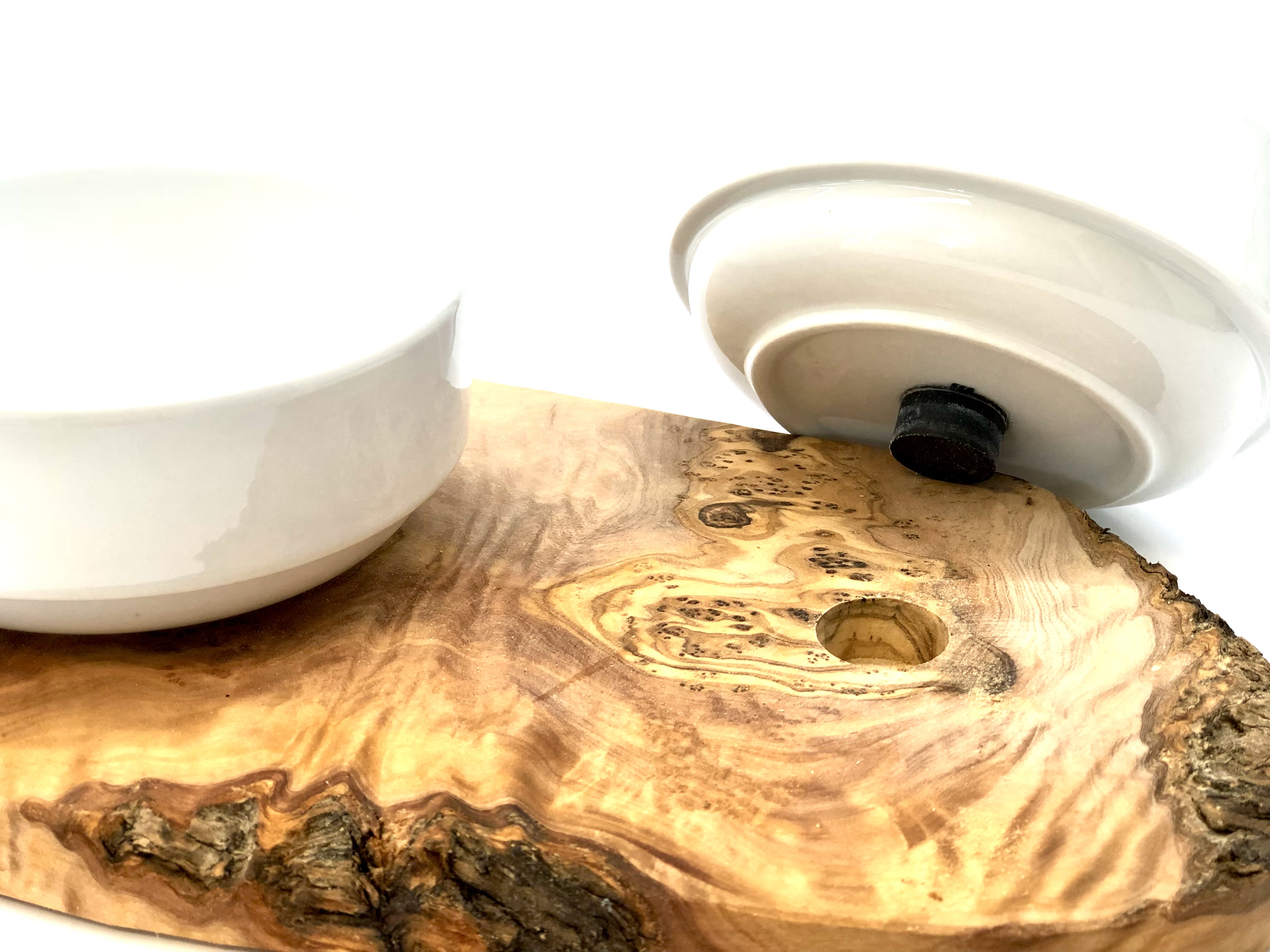 Feeding station RUSTY 2x porcelain bowl 0.4 liter