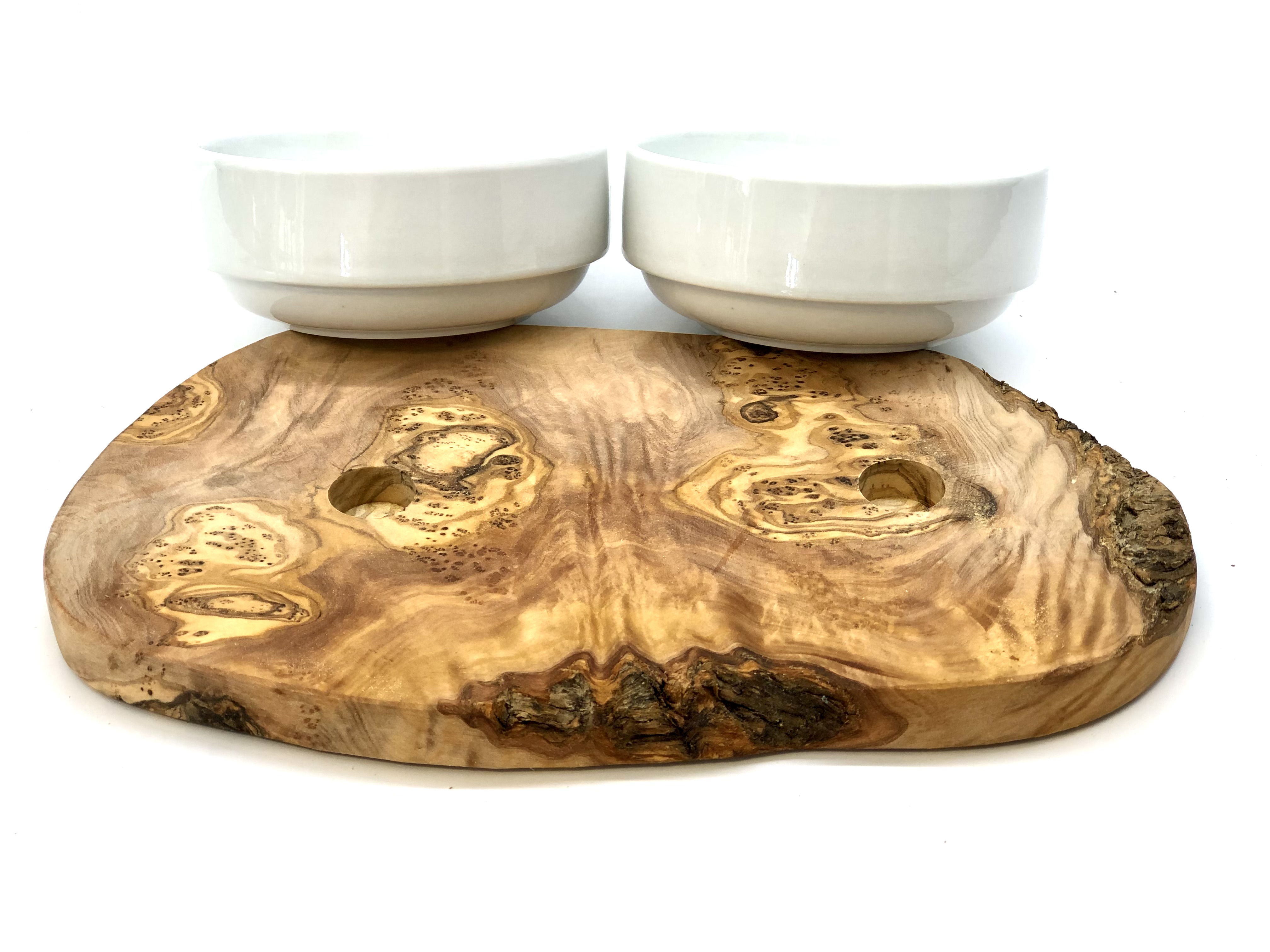 Feeding station RUSTY 2x porcelain bowl 0.4 liter