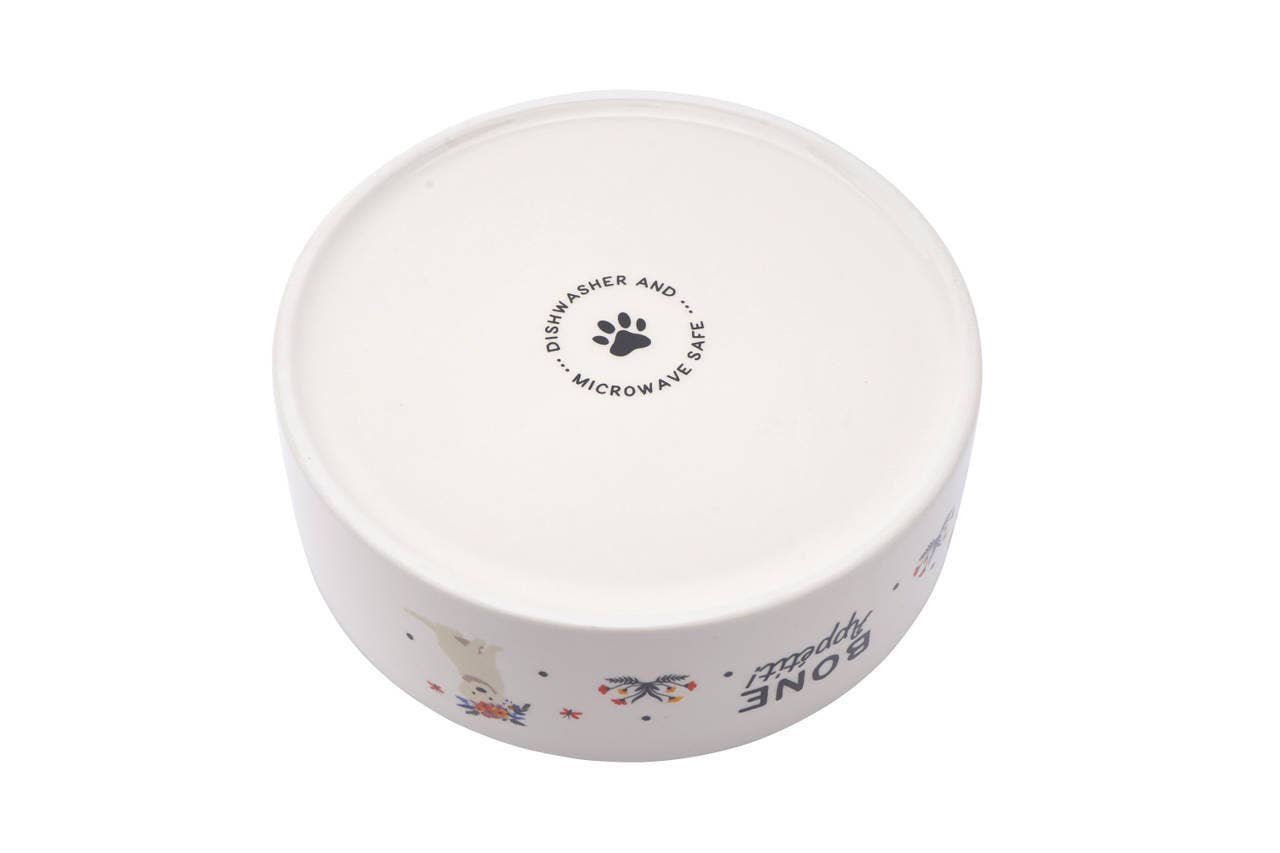 Floral Prints 'Bone Appetit' Dog Bowl