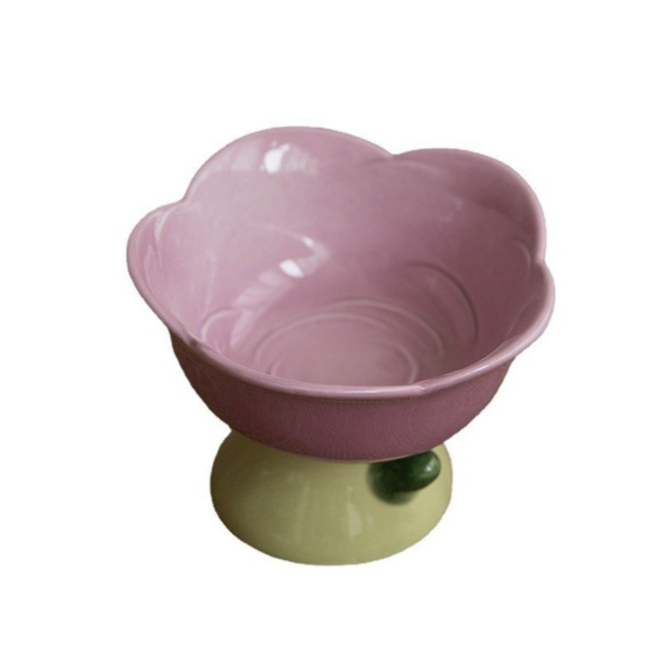 Flower Shape Pet Food Bowl Purple Dish