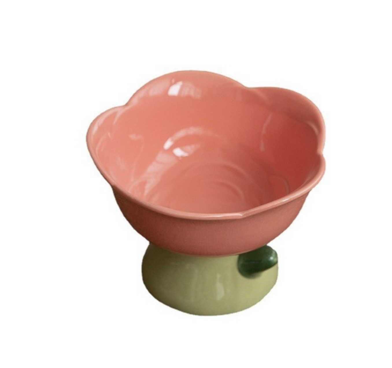 Flower Shape Pet Food Bowl Yellow Bowl