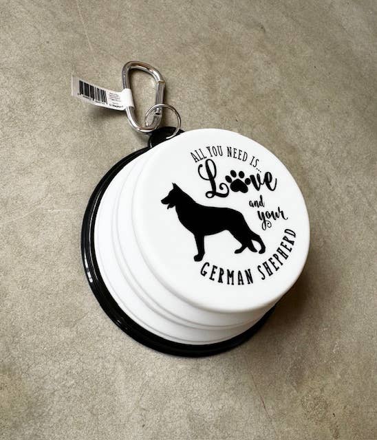 German Shepherd Travel Pet Bowl