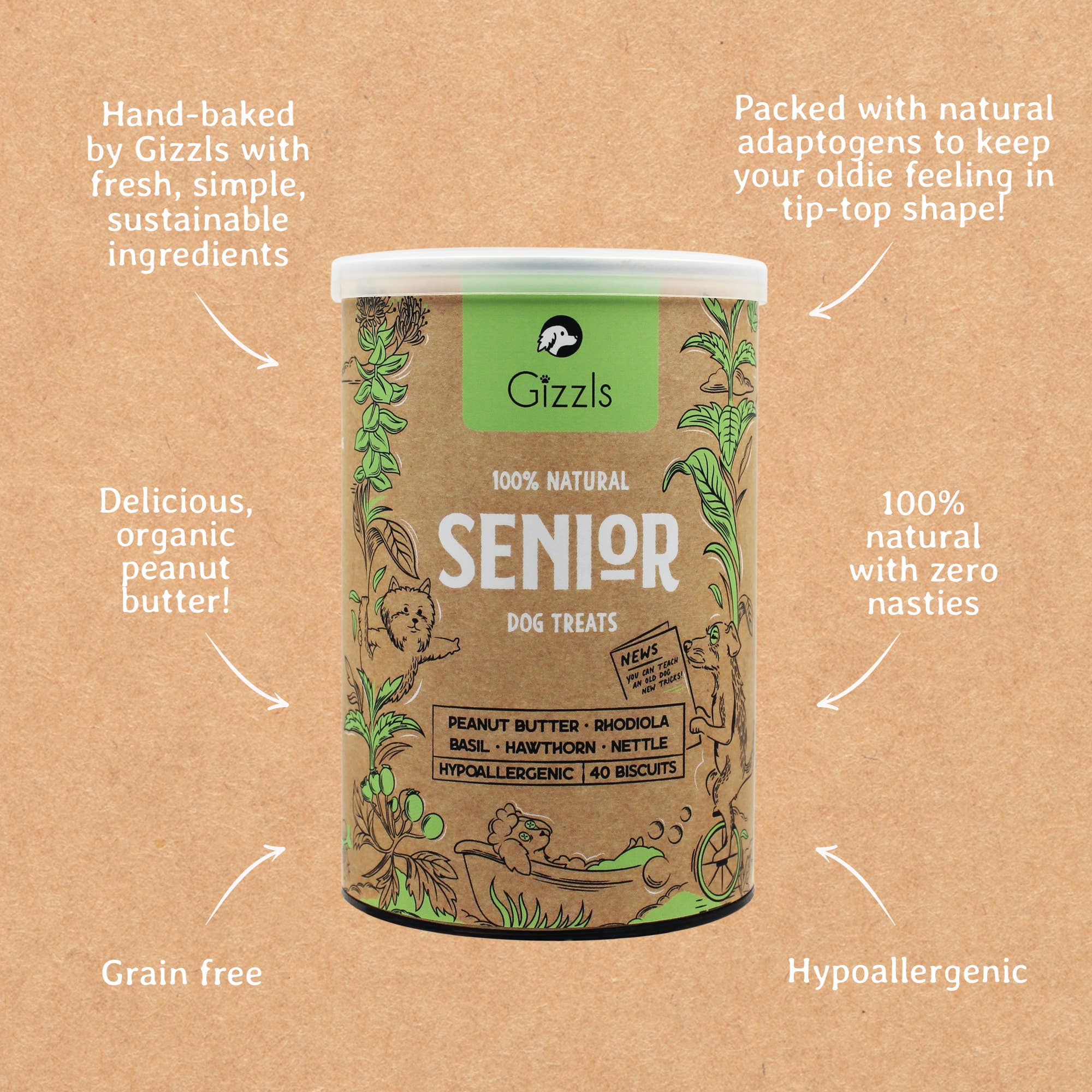 Gizzls 100% Natural Dog Treats for Seniors