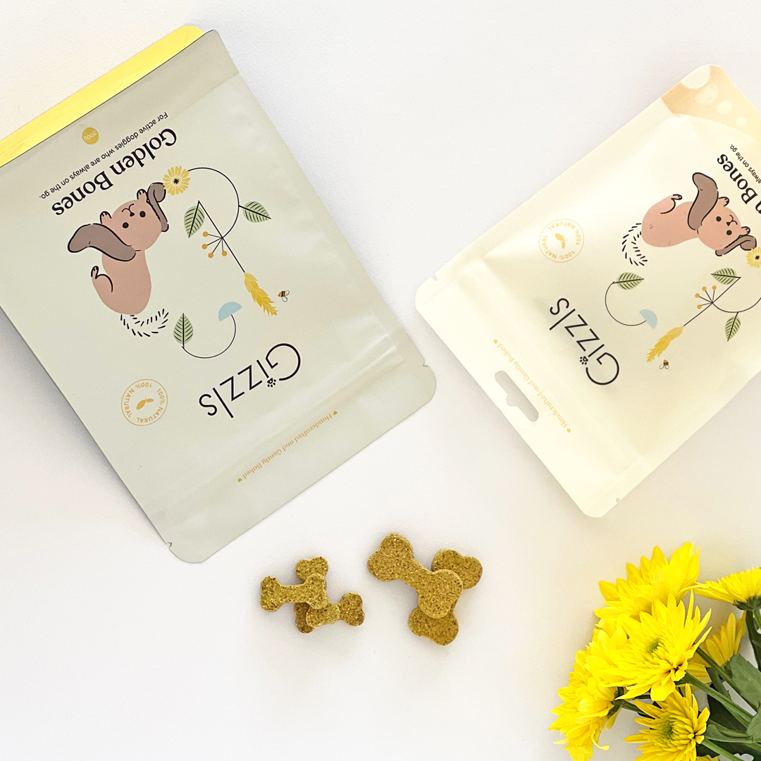 Gizzls 100% Natural Peanut Butter & Turmeric Dog Treats – 100g