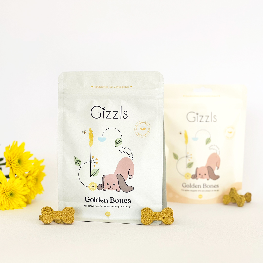 Gizzls 100% Natural Peanut Butter & Turmeric Dog Treats – 100g