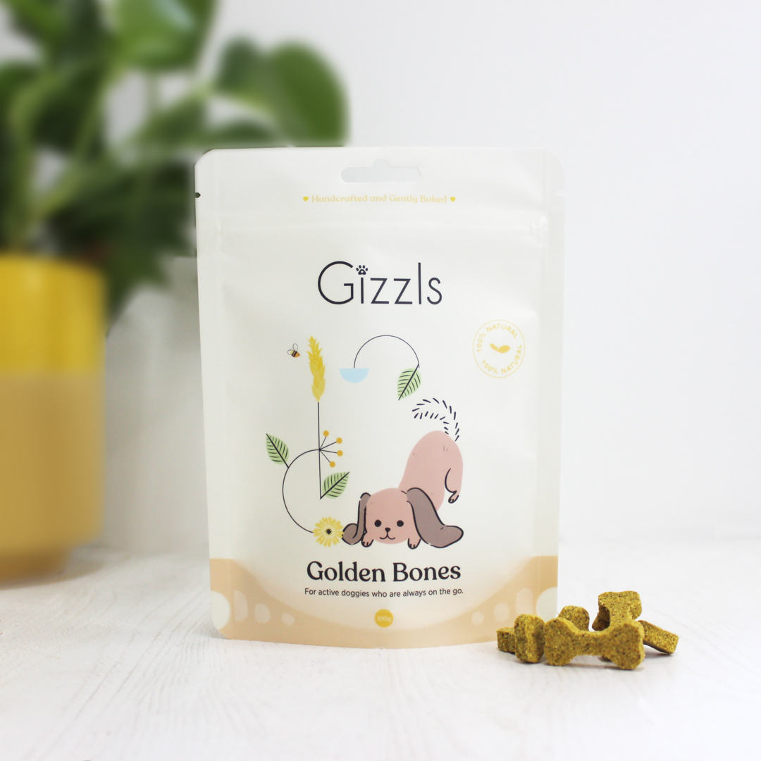 Gizzls 100% Natural Peanut Butter & Turmeric Dog Treats – 100g