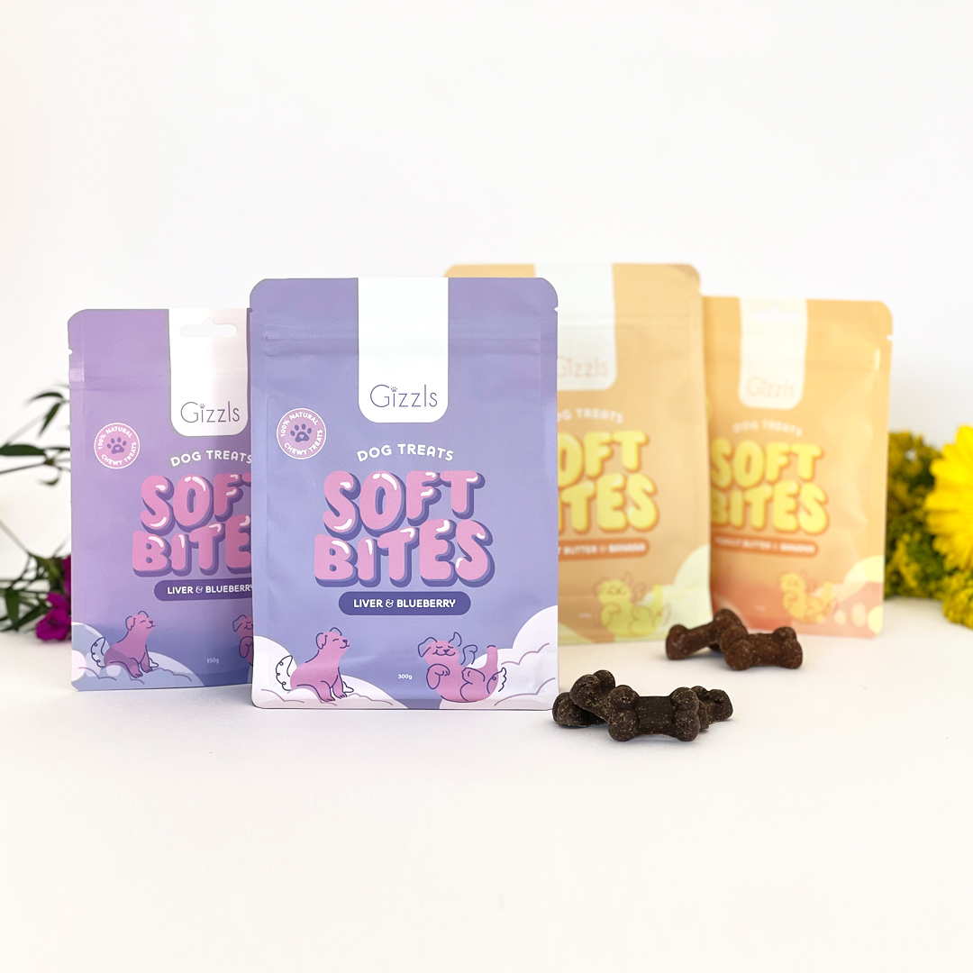 Gizzls Liver & Blueberry Soft Dog Treats – 300g
