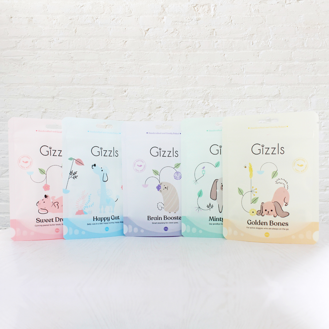 Gizzls Peanut Butter & Chamomile Dog Treats – 100g