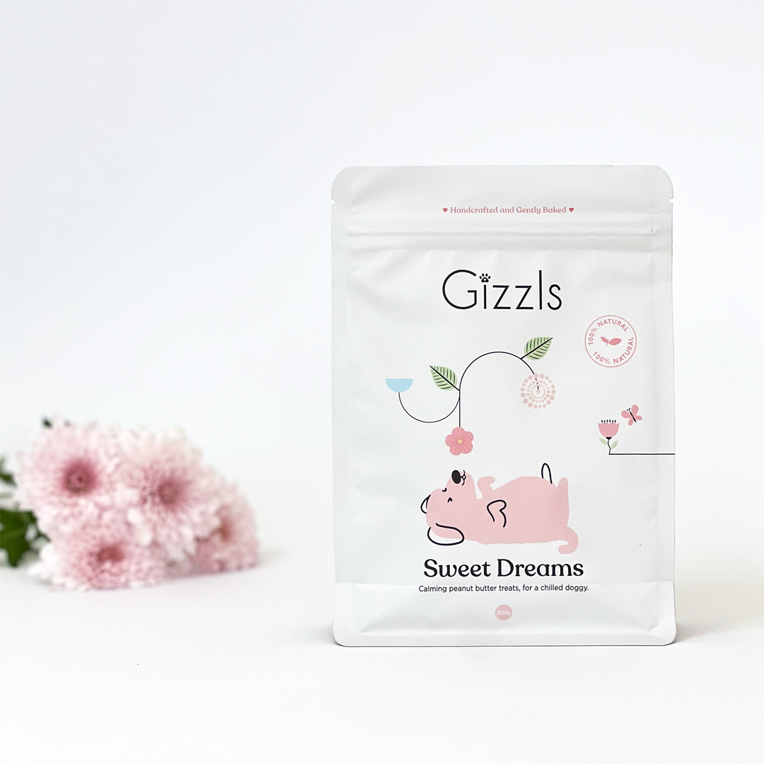 Gizzls Peanut Butter & Chamomile Dog Treats – 200g