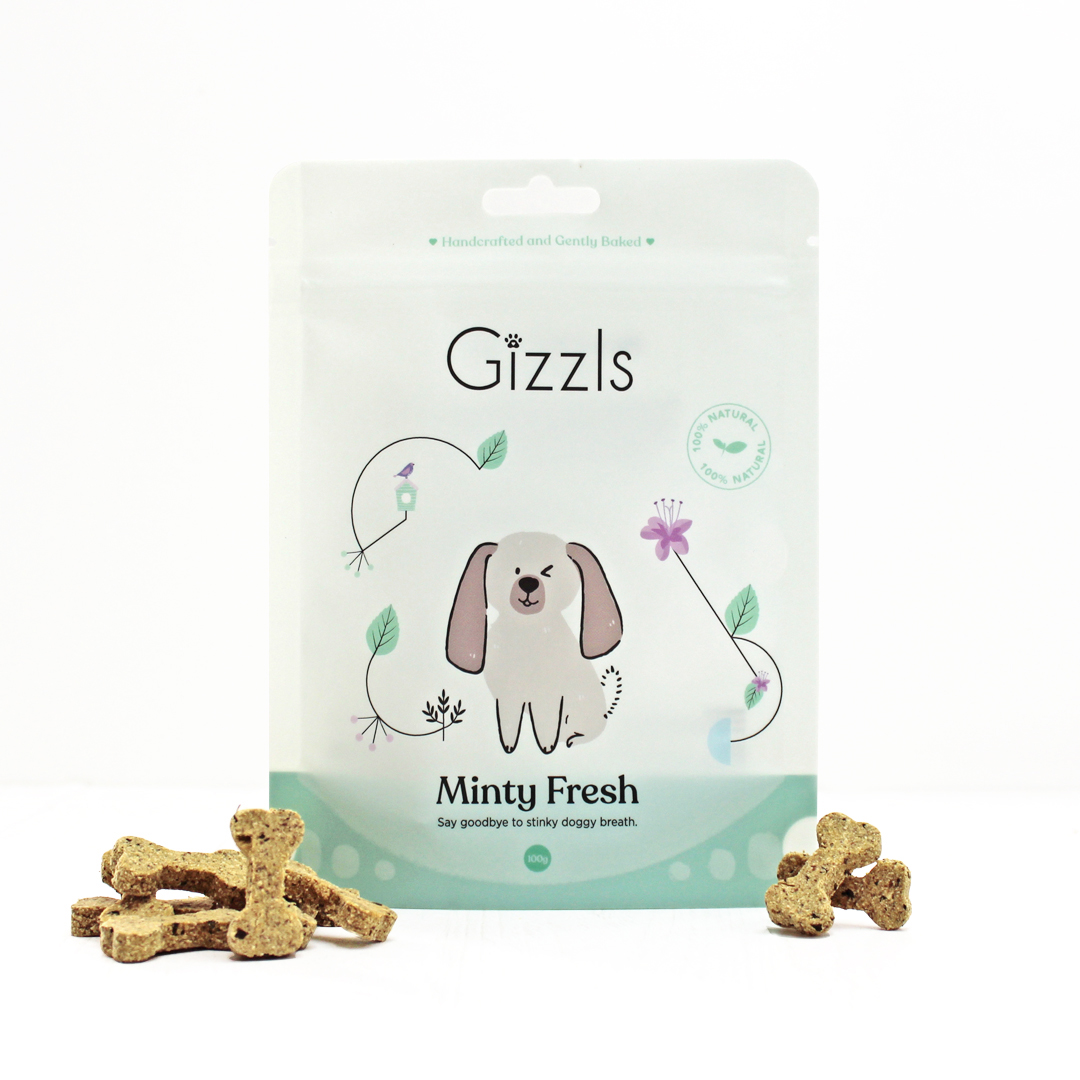Gizzls Peanut Butter & Mint Dog Treats – 100g
