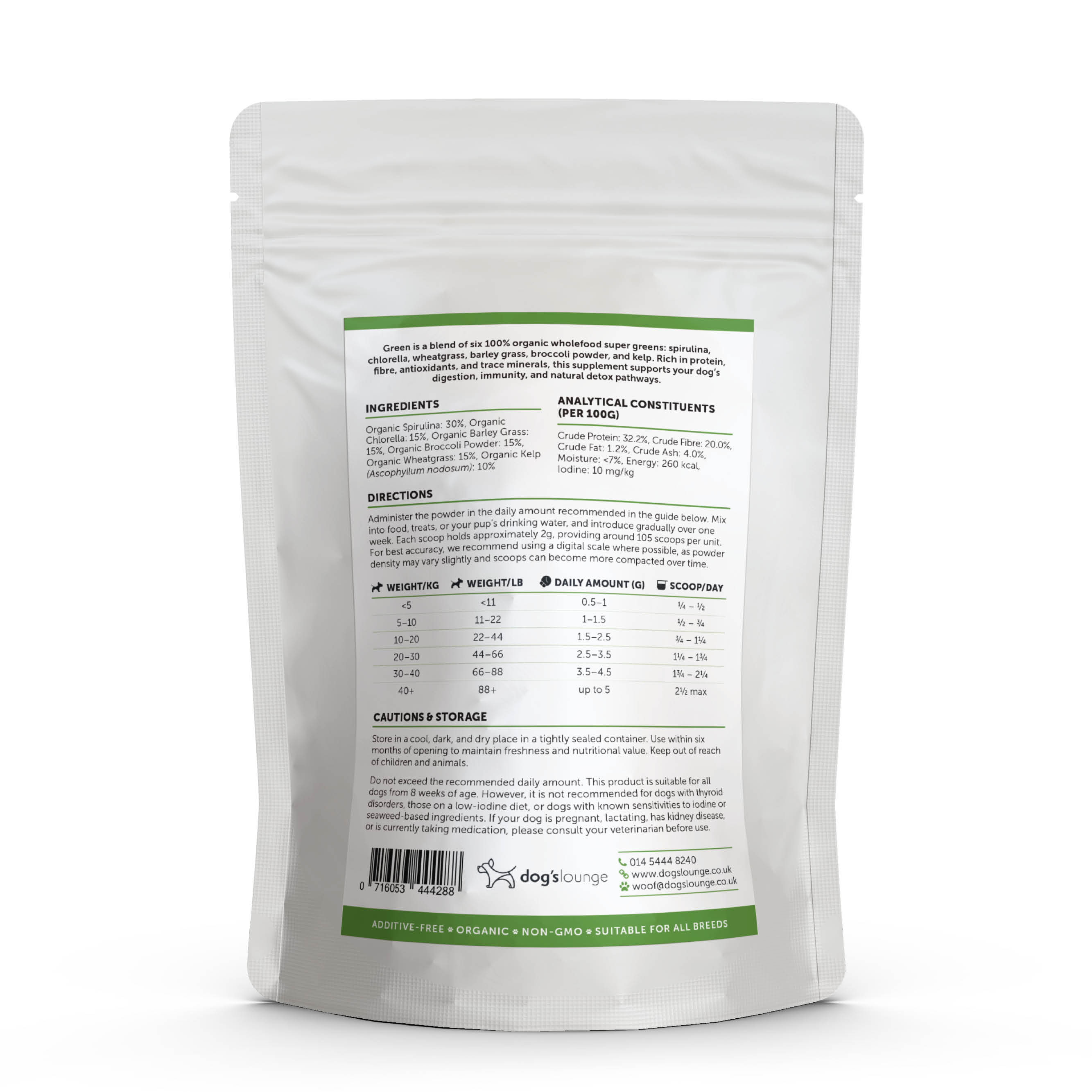 GREEN – Organic Super Greens Supplement for Dogs &amp; Puppies