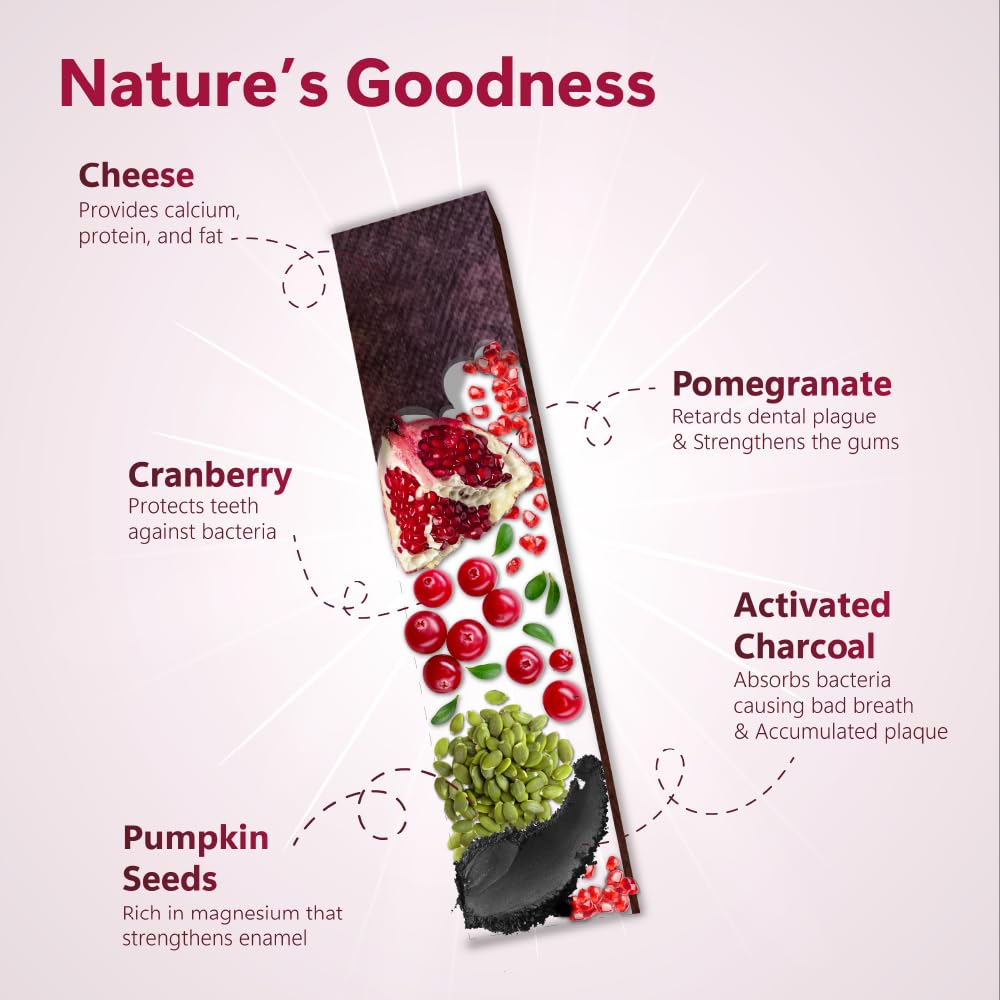 Pawfect Himalayan Cheese Chew for Medium Dogs | Variety Pack of 6 | Strawberry, Blueberry, Cranberry, Aloe, Turmeric, Mint |Grain-free, All Natural long-lasting dental chews(390g/13.76oz)