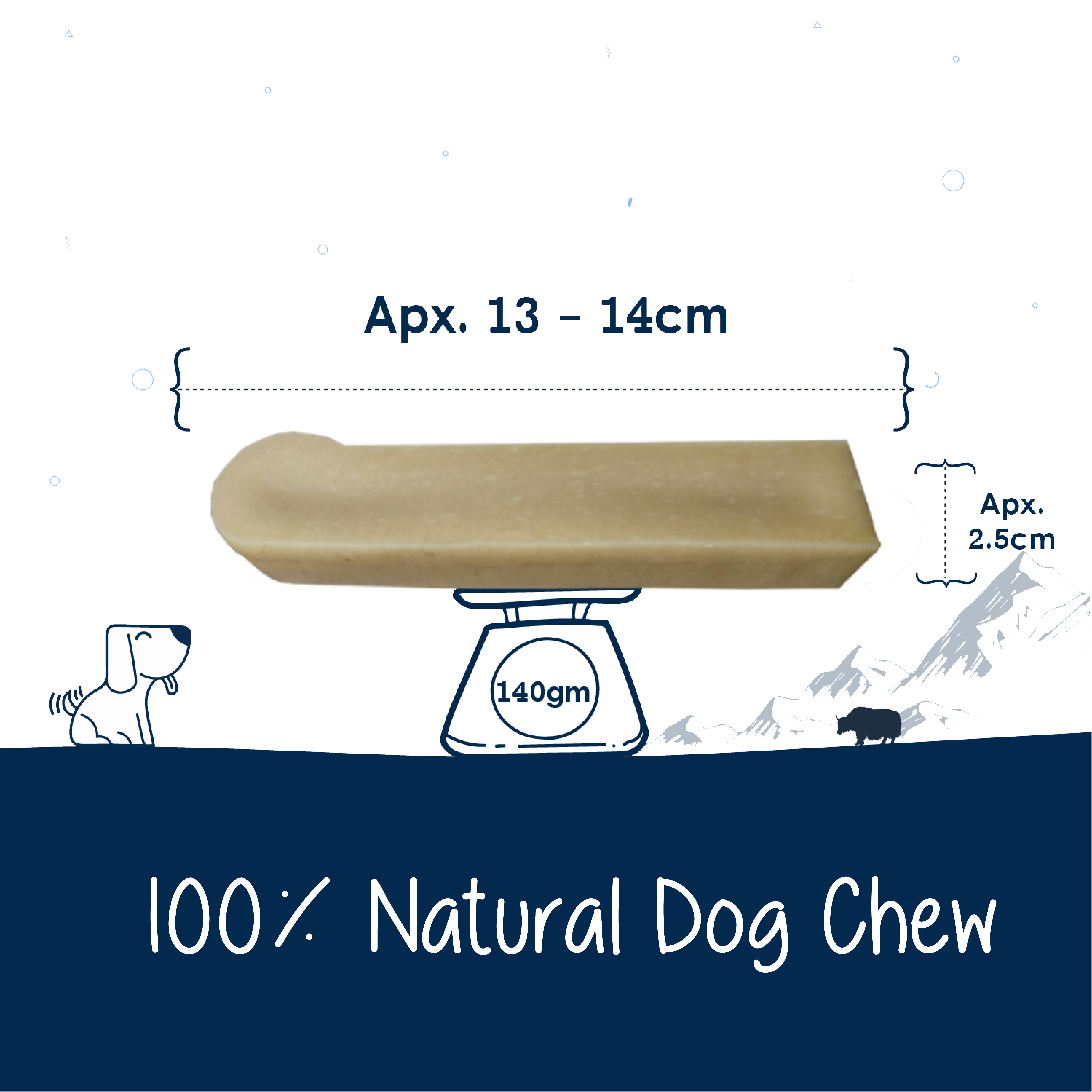 Pawfect Himalayan Cheese Chews for Dogs | 100% Natural Dental Stick | Long lasting healthy chew | Rich in Protein &amp; Calcium | Grain-free| Daily dental treat| Pack of 10 for Large Dogs (1560g/55.03oz)