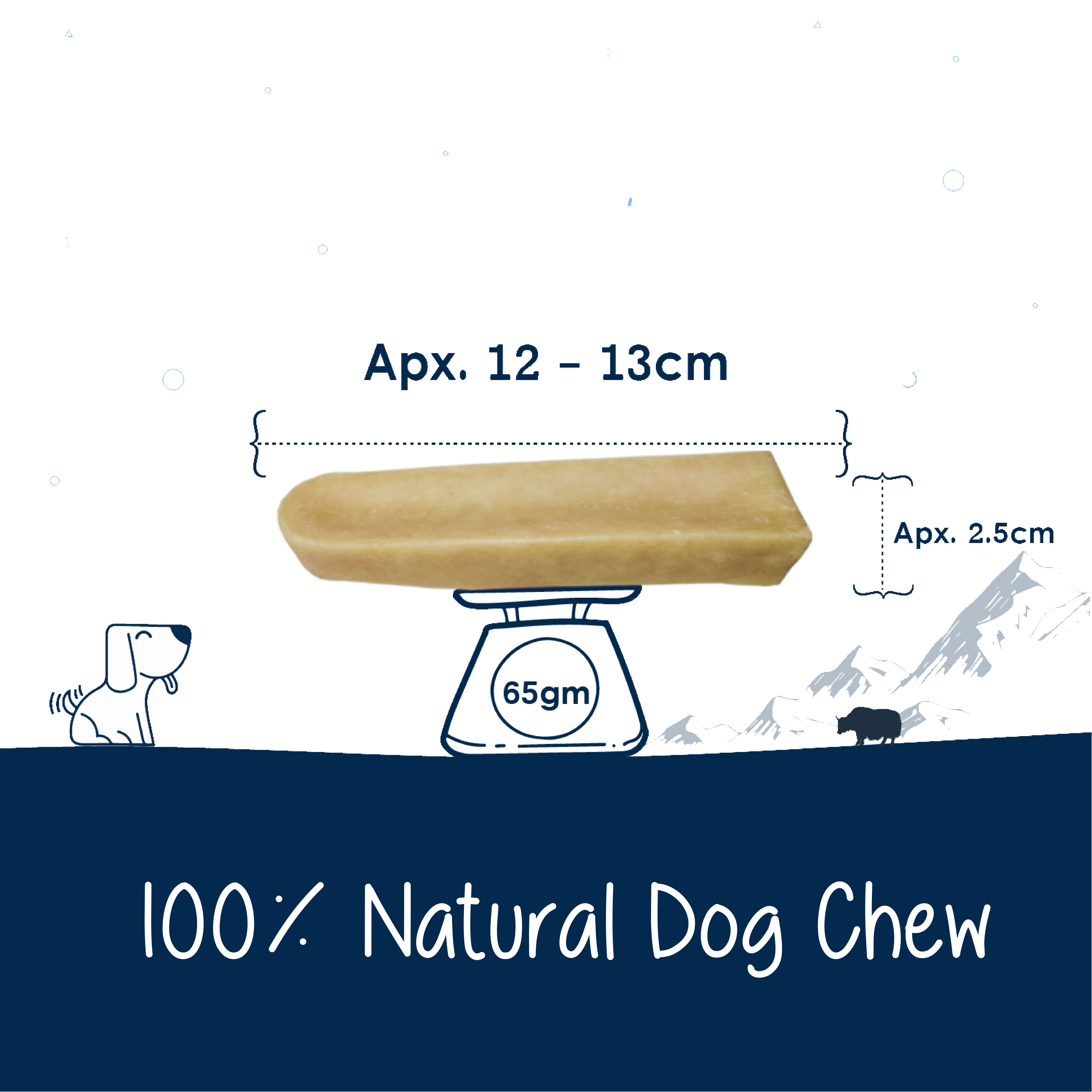 Pawfect Himalayan Cheese Chews for Dogs | 100% Natural Dental Stick | Long lasting healthy chew | Rich in Protein &amp; Calcium | Grain-free| Daily dental treat| Pack of 10 for Medium Dogs (750g/26.45oz)