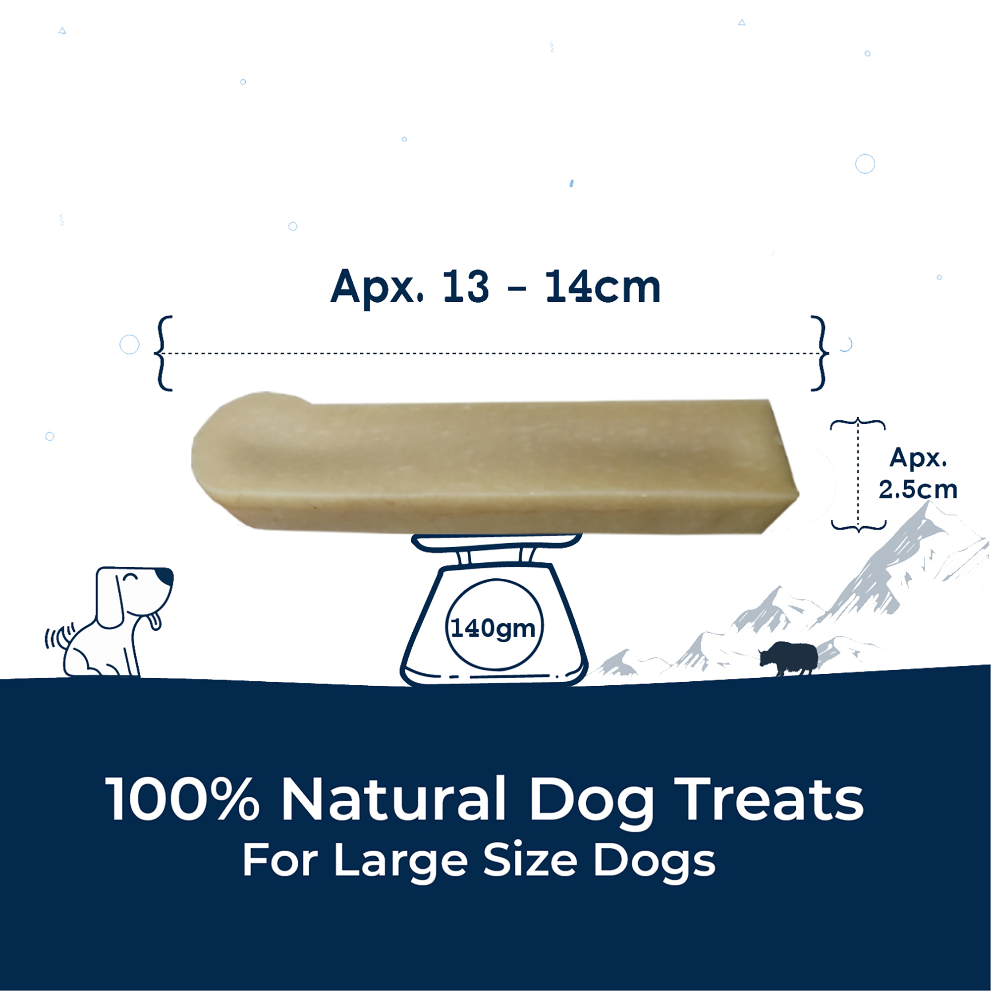 Pawfect Himalayan Cheese Chews for Dogs | 100% Natural Dental Stick | Long lasting healthy chew | Rich in Protein &amp; Calcium | Grain-free| Daily dental treat| Pack of 16 for Large Dogs (2240g/79.01oz)