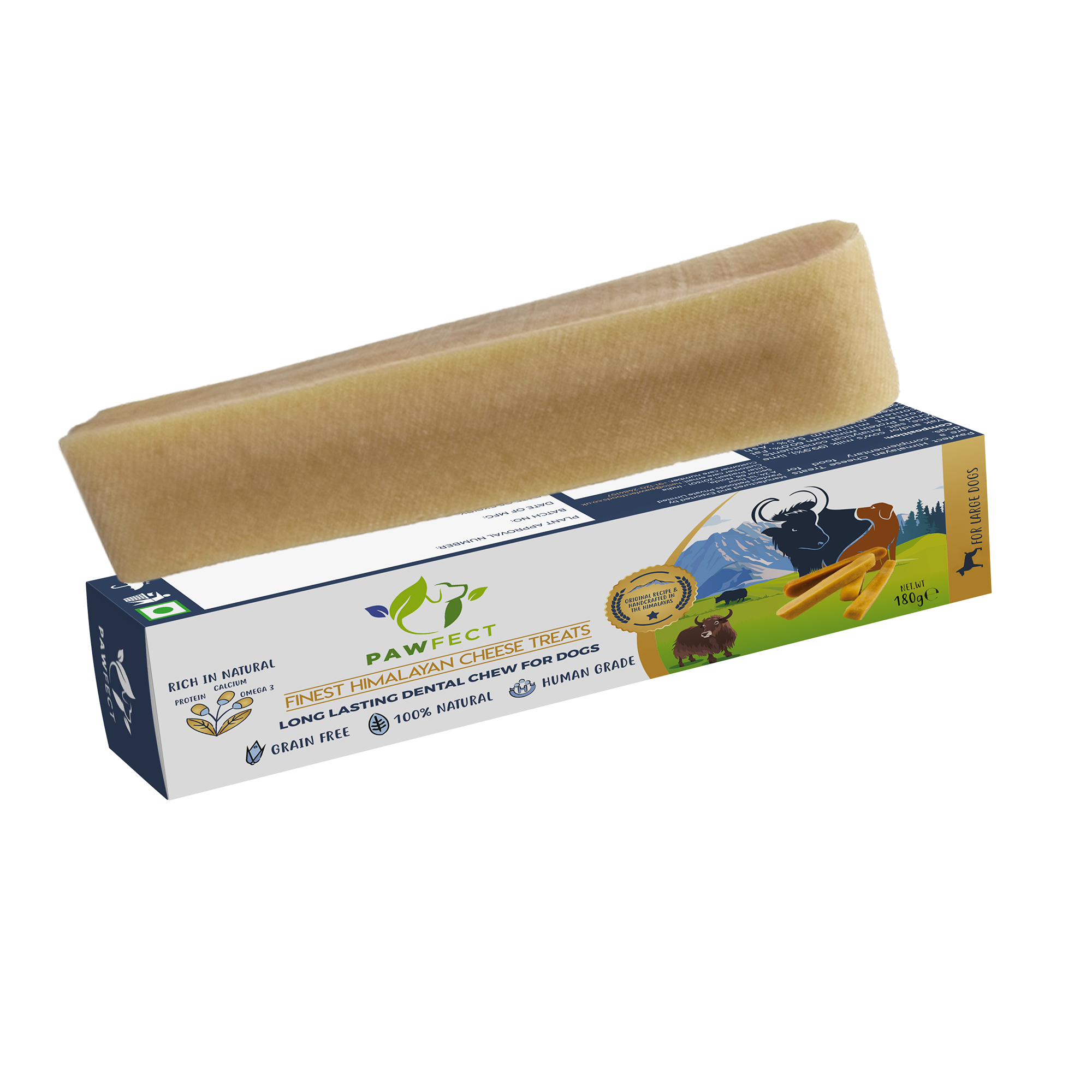 Pawfect Himalayan Cheese Chews for Dogs | 100% Natural Dental Stick | Long lasting healthy chew | Rich in Protein &amp; Calcium | Grain-free| Daily dental treat| Pack of 16 for Large Dogs (2240g/79.01oz)