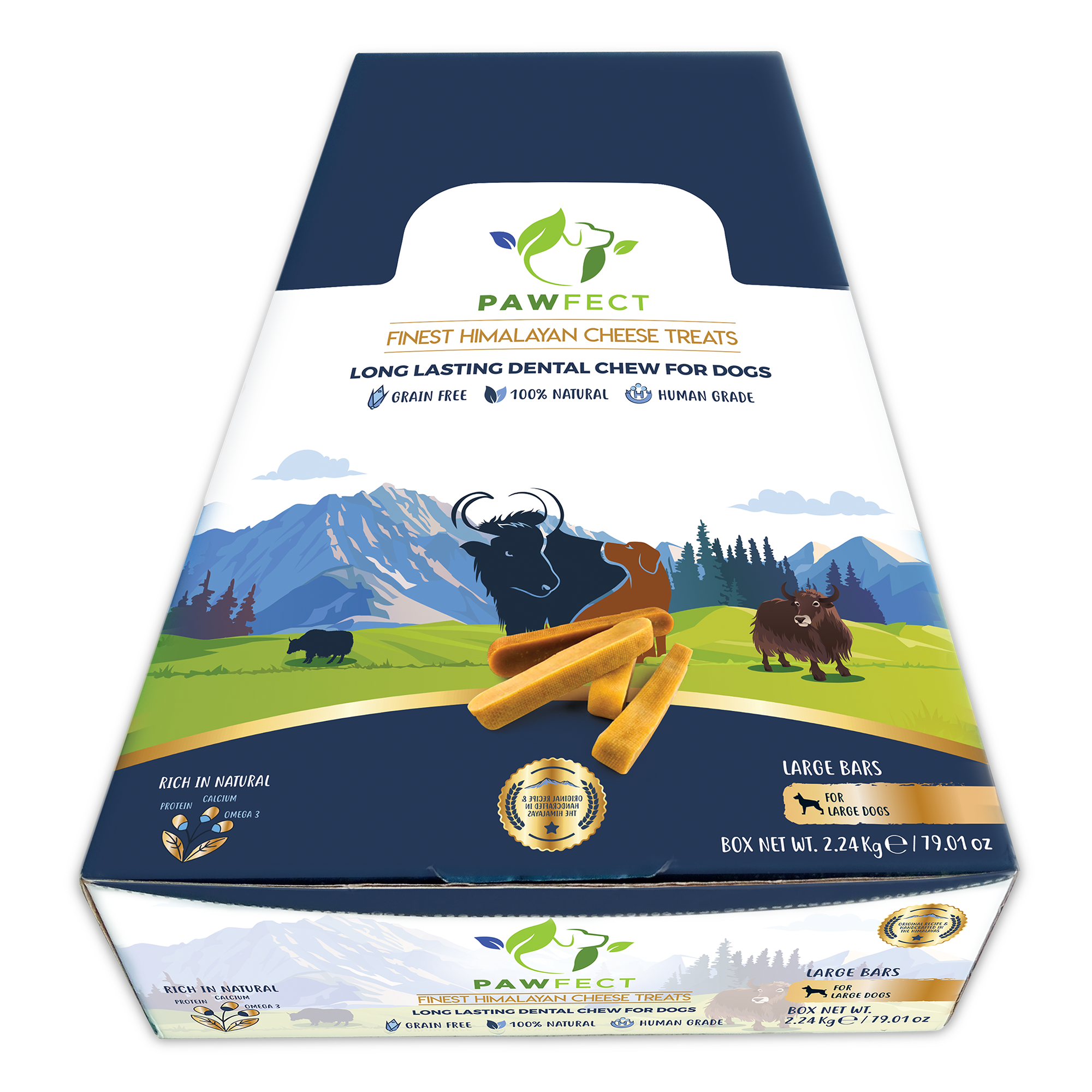Pawfect Himalayan Cheese Chews for Dogs | 100% Natural Dental Stick | Long lasting healthy chew | Rich in Protein &amp; Calcium | Grain-free| Daily dental treat| Pack of 16 for Large Dogs (2240g/79.01oz)