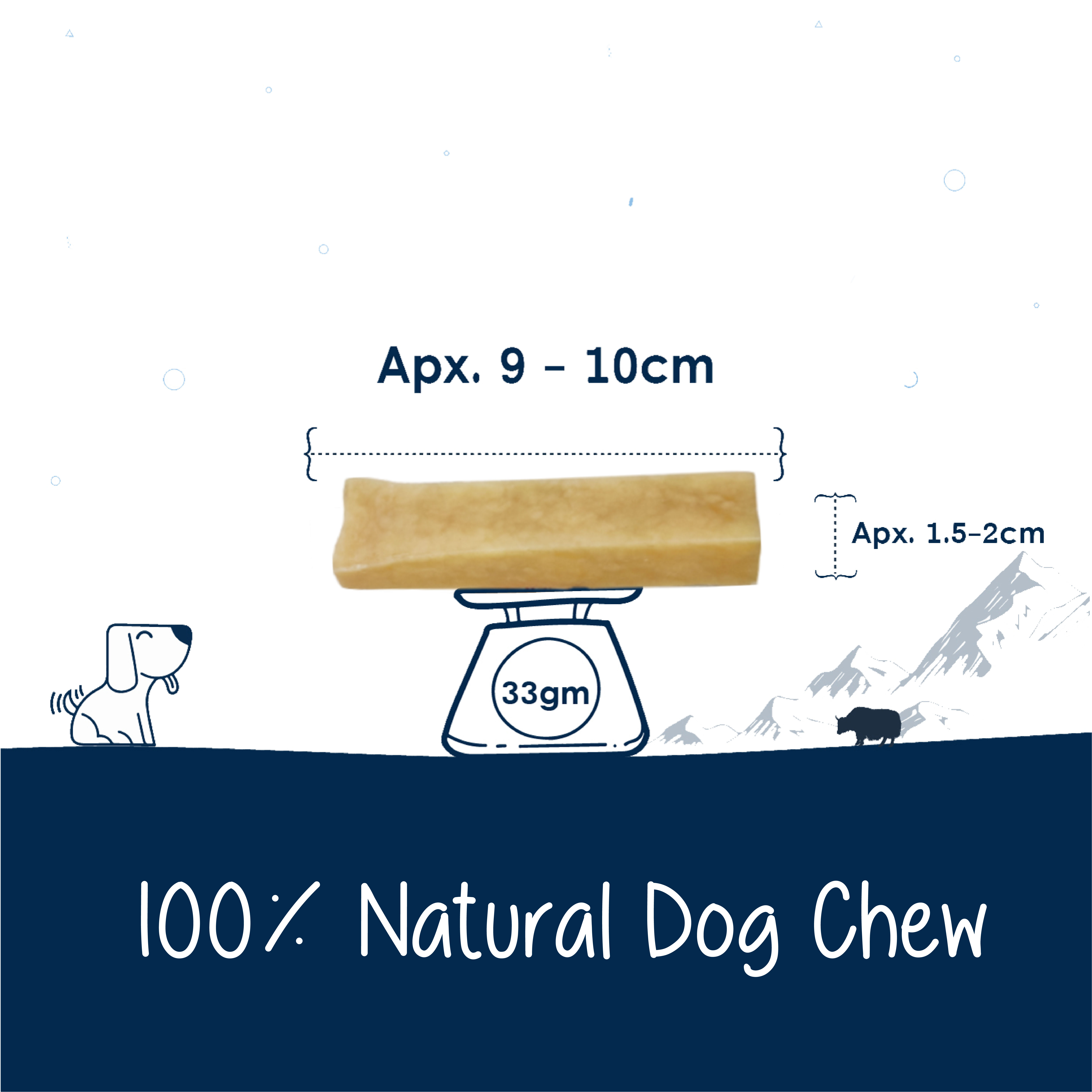 Pawfect Himalayan Cheese Chews for Dogs | 100% Natural Dental Stick | Long lasting healthy chew | Rich in Protein &amp; Calcium | Grain-free| Daily dental treat| Pack of 20 for Small Dogs (370g/13.05oz)